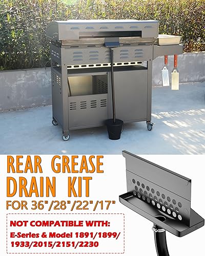 Miniatura 5 de Recogedor de grasa mejorado y puerta de grasa para plancha Blackstone, embudo de drenaje de grasa trasero para Blackstone, accesorio Blackstone,