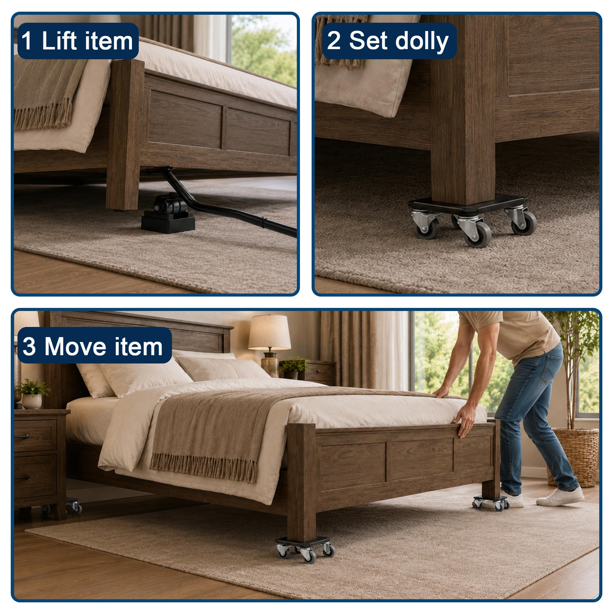 Urvoix Furniture Movers - Heavy Duty Dolly Set -5