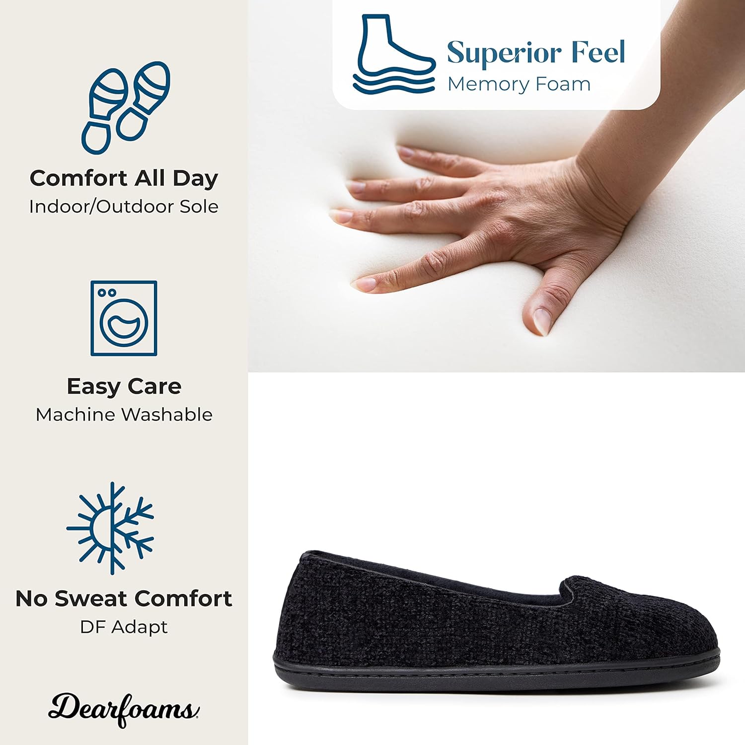 Dearfoams Women's Rebecca Soft Memory Foam Lightweight House Shoes Cozy Loafer with Warm Lining and Wide Widths Slipper - Image 4