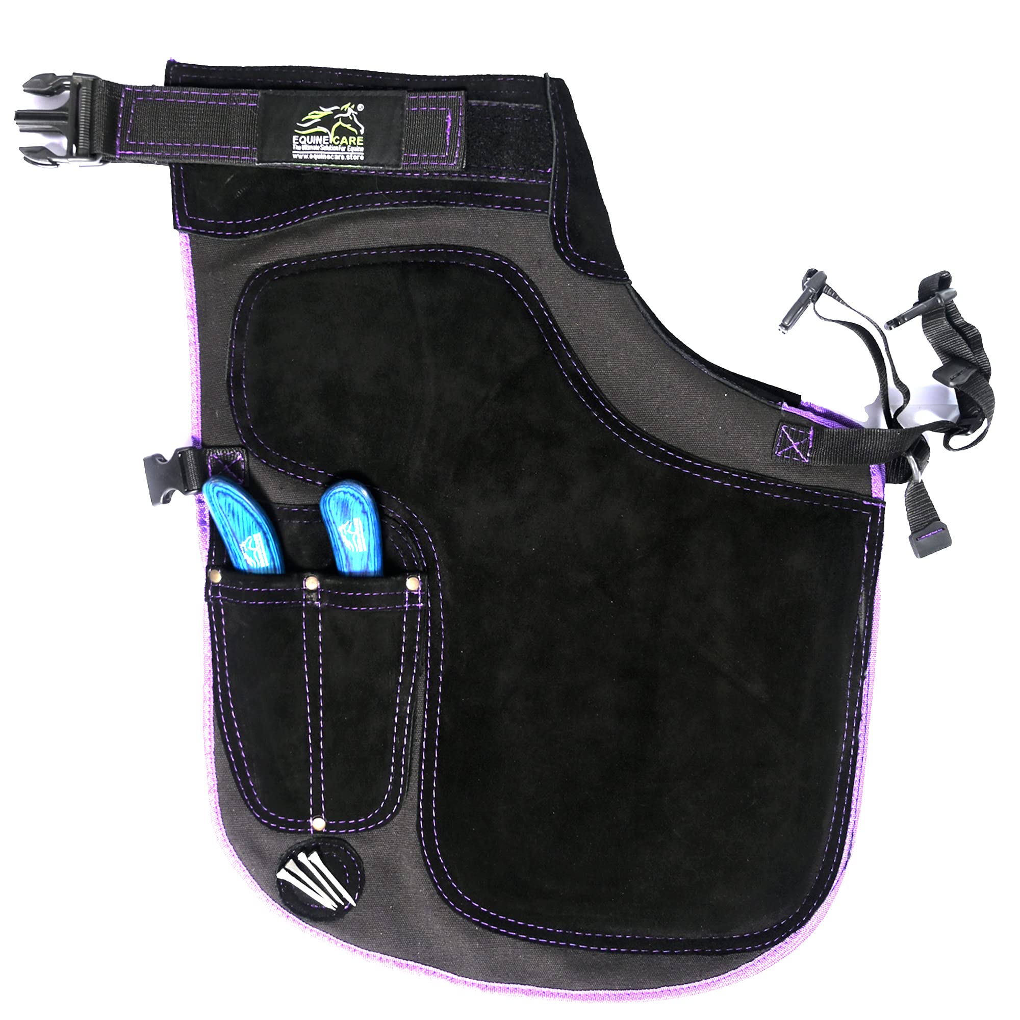 Equine Care Delantal Farrier con 4 bolsillos para cuchillos y 2 imanes para uñas, para zapatos de caballo, 23 pulgadas, 59 cm