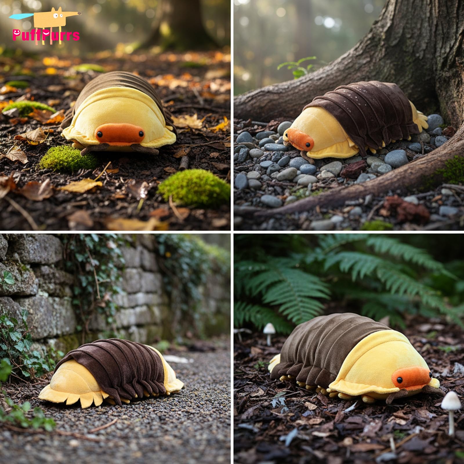 PuffPurrs Pill Bug Plush - Lifelike 13in Woodlouse Toy, Realistic Isopod Plush Gift for Nature & Science Lovers - Image 3