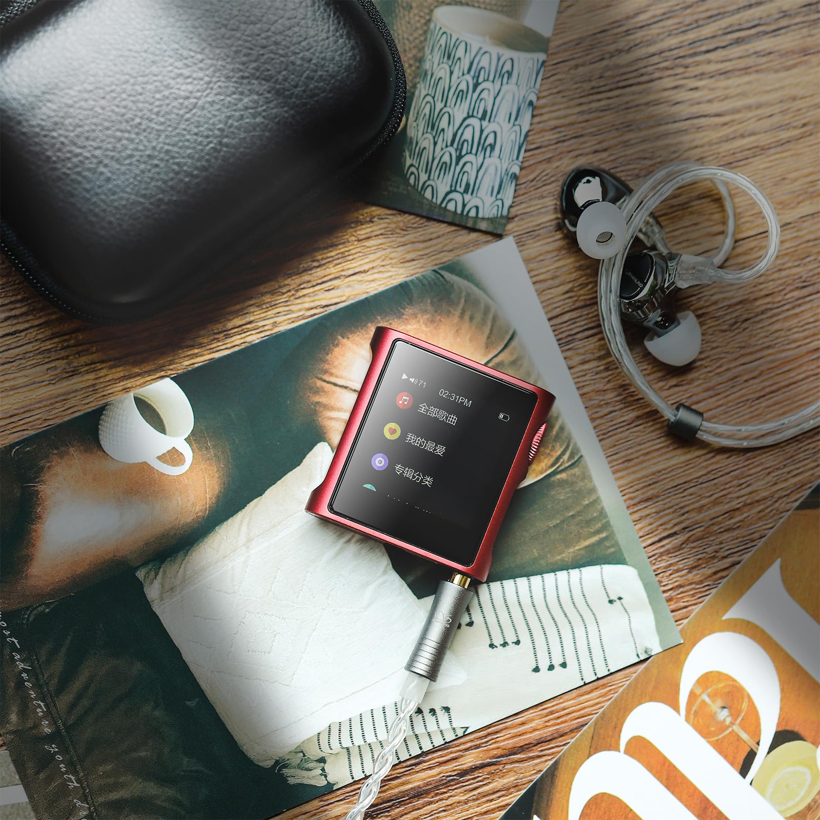 SHANLING M0 Pura - Mini lettore musicale Hi-Fi portatile, touch screen da 1,54 pollici, Bluetooth 5.0, DAC CS43131, uscita da 3,5 mm, uscita simmetrica commutabile, per sport, jogging e allenamento