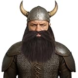 Yan Dream Men Synthetic Short Straight Cosplay Fake Beard and Mustache Halloween Party Accessory