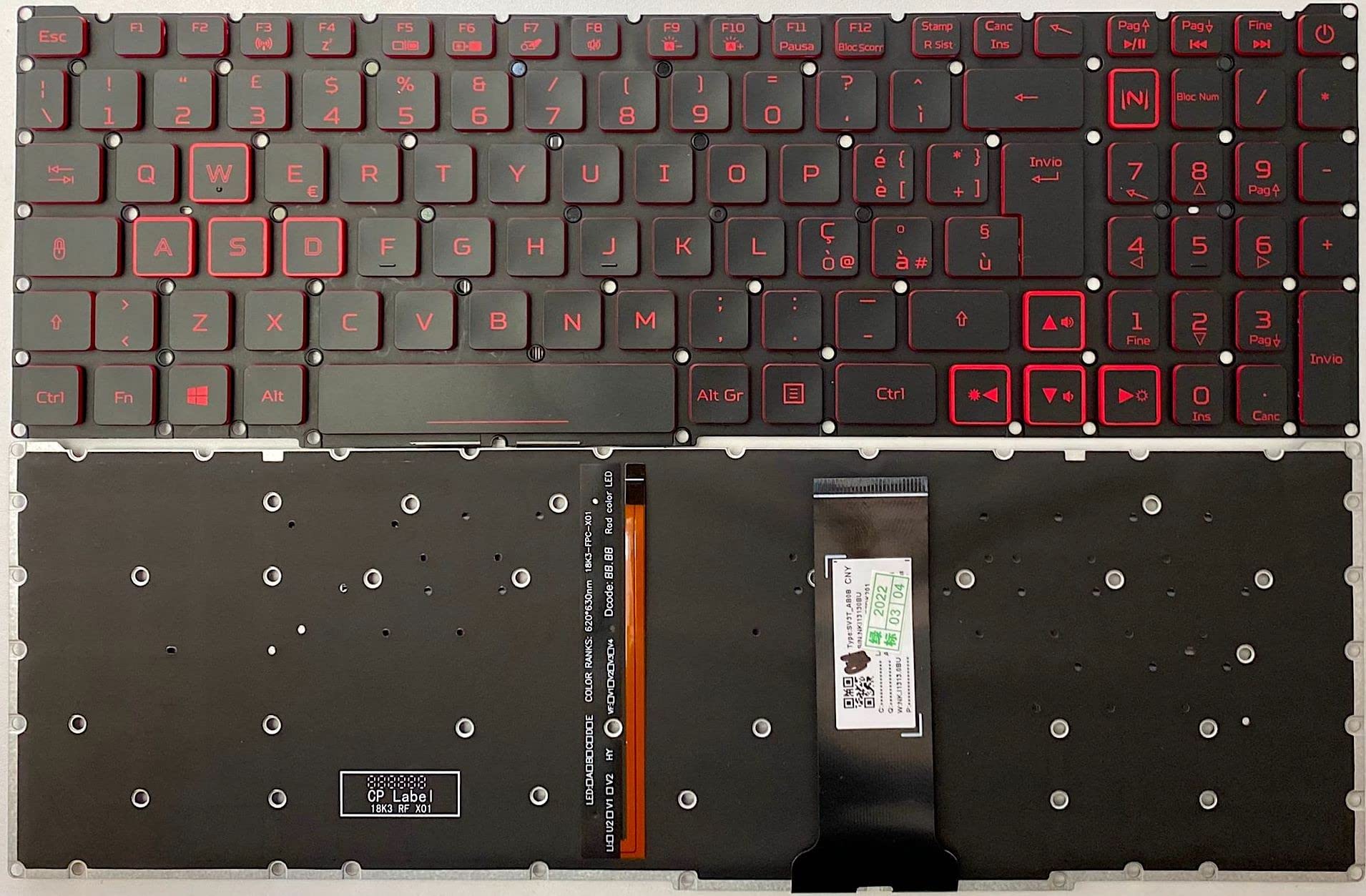 INFOELETTRONICA Tastiera Italiana Per Notebook ASUS F501A - Ricambio Originale Compatibile, Digitazione Fluida - 3