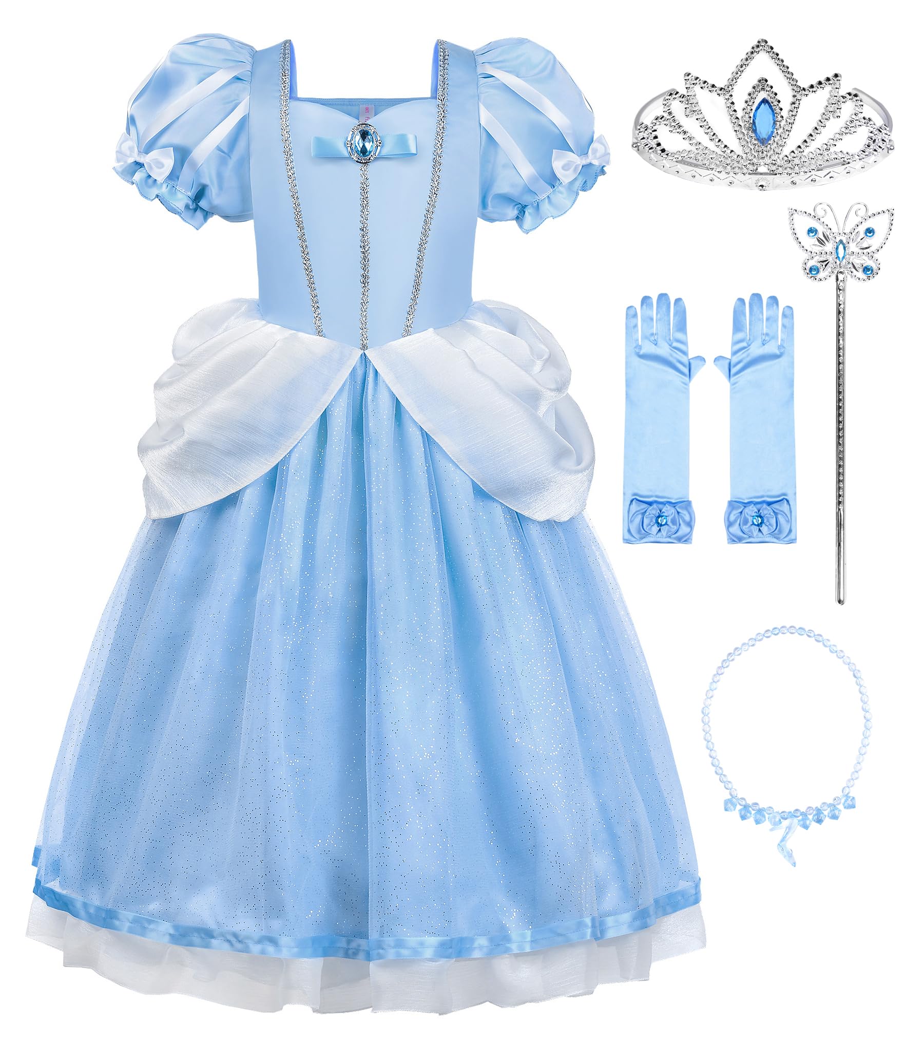 ReliBeauty Princess Costume for Girls Halloween Fairy Fancy Dress for Role Play