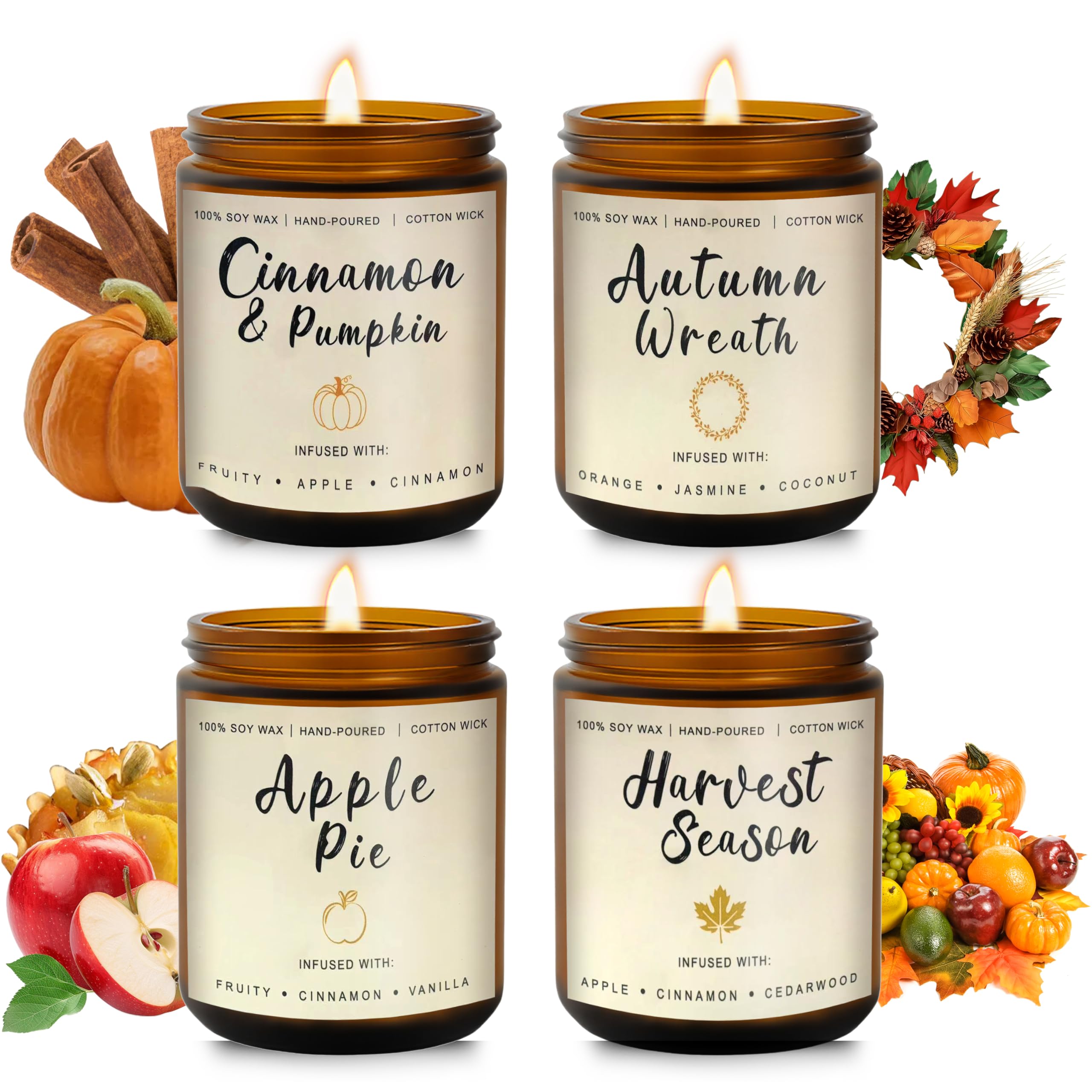 Fall Candles Gift Set 4 Pack