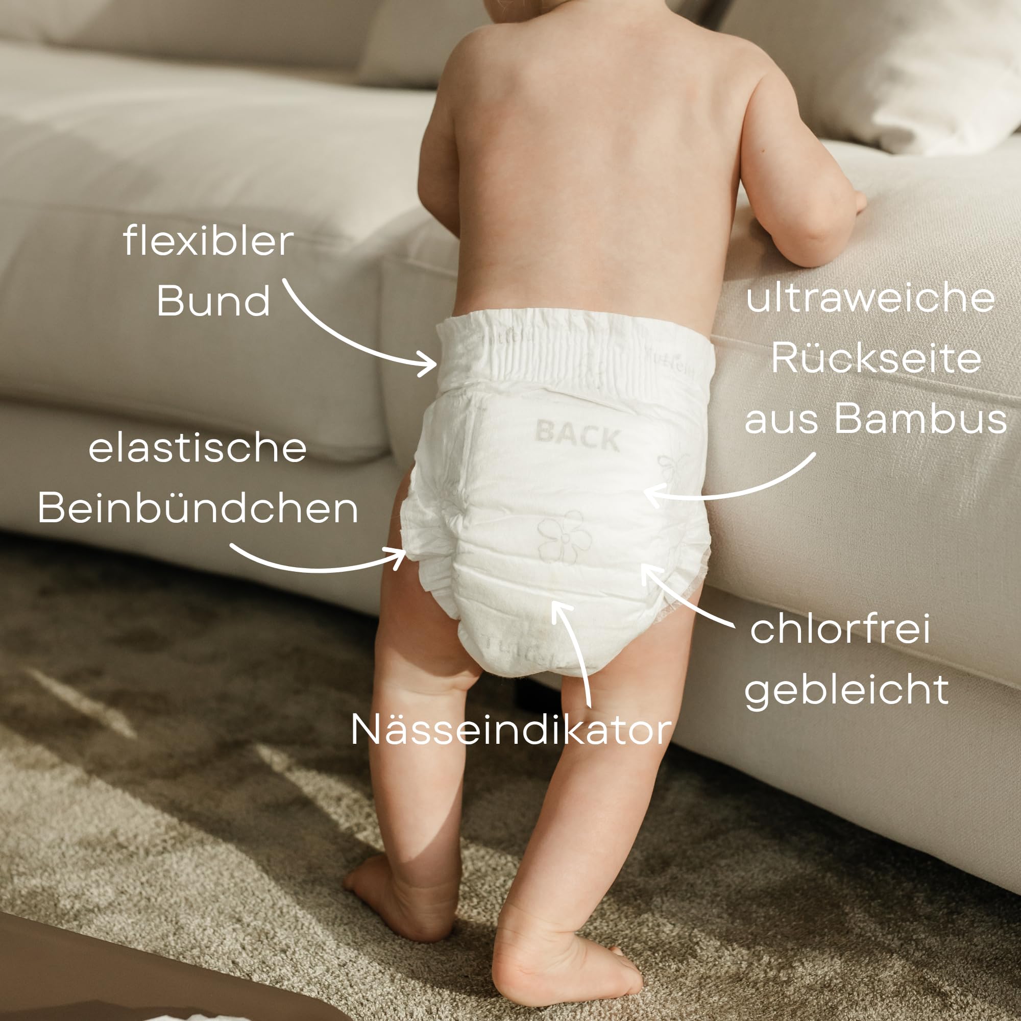 Bambus Windeln, Größe 2, 3 bis 6 kg, 192 Stück