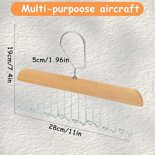 Miniatura 4 de 2 percheros antideslizantes con múltiples ganchos, ganchos para brasieres para organizador de armario con 8 ganchos giratorios de 360  para