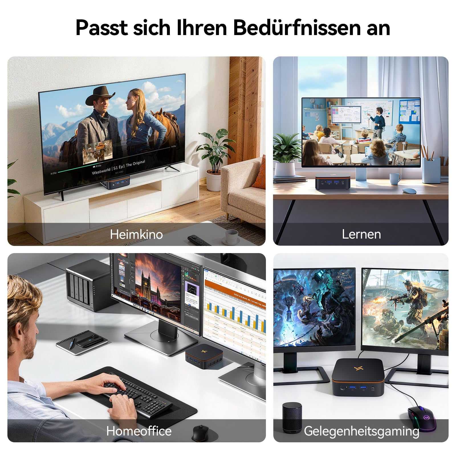 Huidun H50 AMD Ryzen 3300U Mini PC (25% mehr Leistung als N95), 256GB SSD Win 11 Pro Micro PC, Dual WiFi, DP+HDMI 4K@60Hz, USB3.2 Für Business/Heimkino/Schule[3 Jahre Garantie]