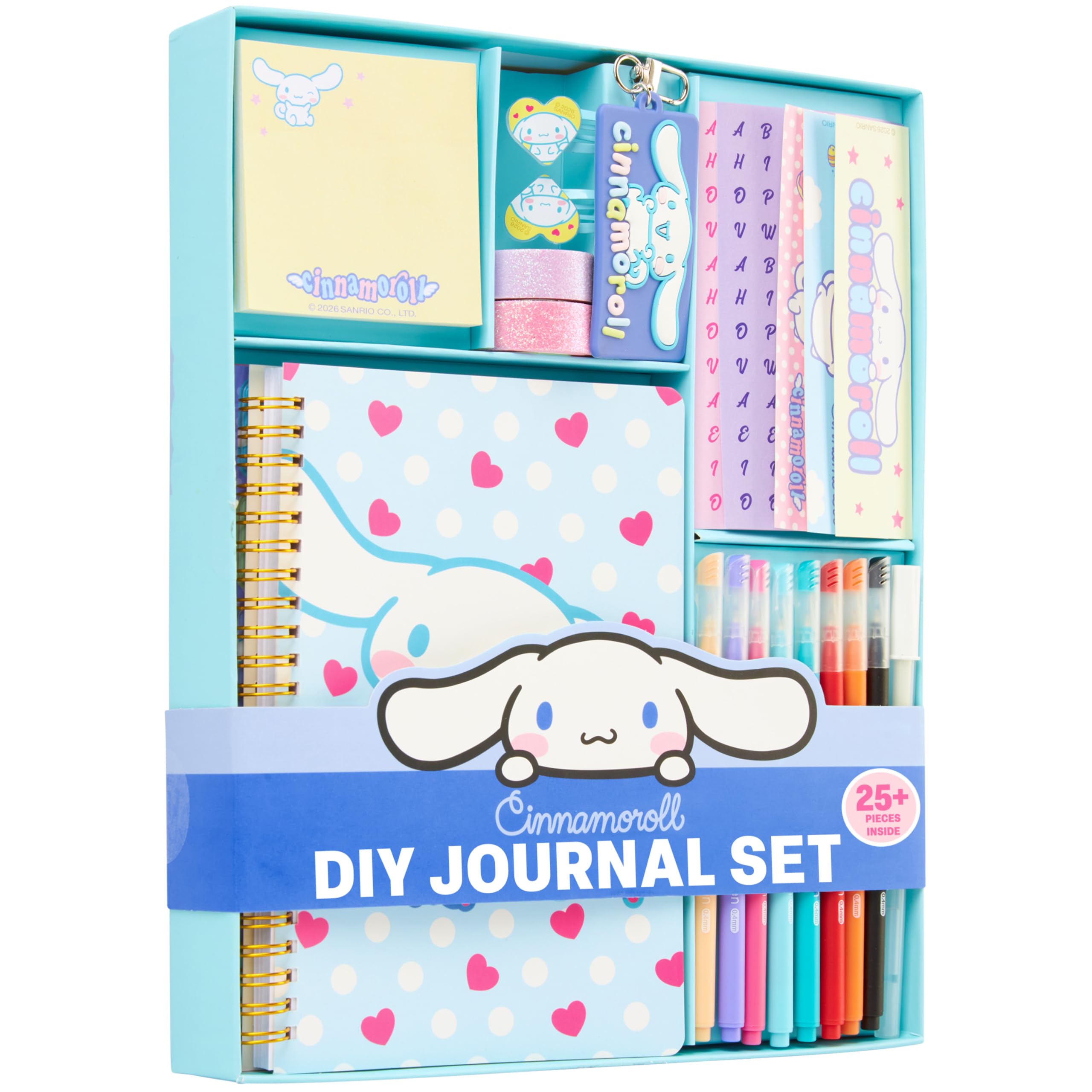 Hello Kitty Cinnamoroll Sanrio DIY Journal Kit Gift for Girls Teens, A5 Spiral Notebook, Sticker Sheets & Accessories, Arts & Crafts Set Stationary Supplies, Kawaii Anime Gifts (Blue Cinnamoroll) — image 1