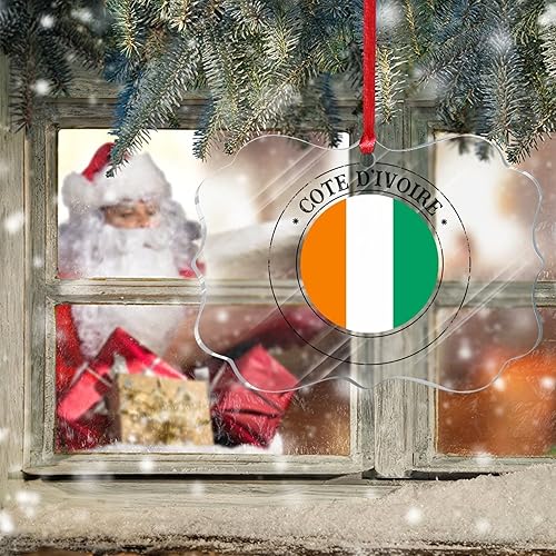 Vista 114 de Bandera de Curazao - Adorno para árbol de Navidad, bandera nacional, decoración de árbol de Navidad de Curazao, recuerdo acrílico, adorno colgante
