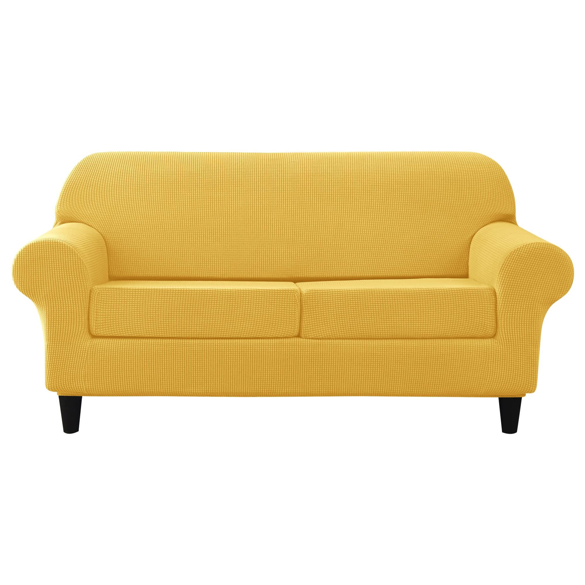 PENDEJATO Stretch Sofa Slipcover, Soft Jacquard Loveseat Sofa Covers Couch Covers for 2 Cushion Couch Sofa Washable Furniture Protector for Pets & Kids (Medium)