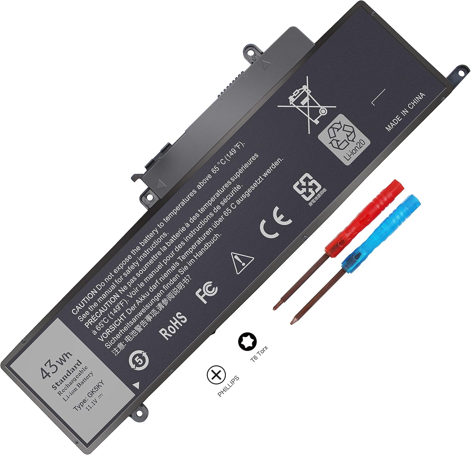 GK5KY Laptop Battery for Dell Inspiron 11 3000 Series 3147 3148 3153 3152 3157 3158 15 7000 7558 7568 13 7353 7359 7347 7348 7352 GK5KY 0GK5KY CK5KY-4 Cells (NOT K185W)