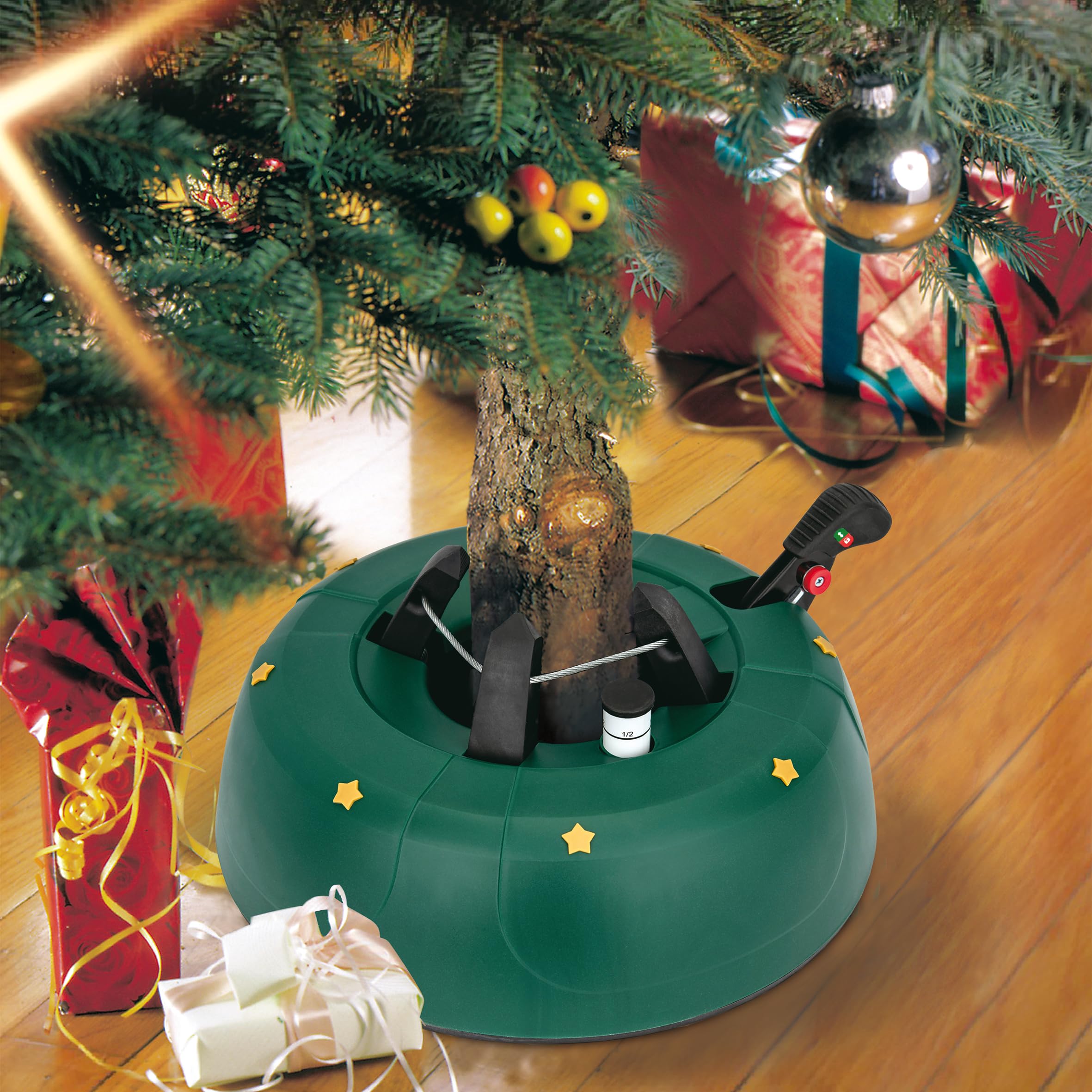 Kerstboom Houder Tot 3 Meter Brandsseller Kerstboomstandaard Voor Bomen Tot 2,5m - Groen Met Voethendeltechniek ééntouwtechnologie Boomstandaard