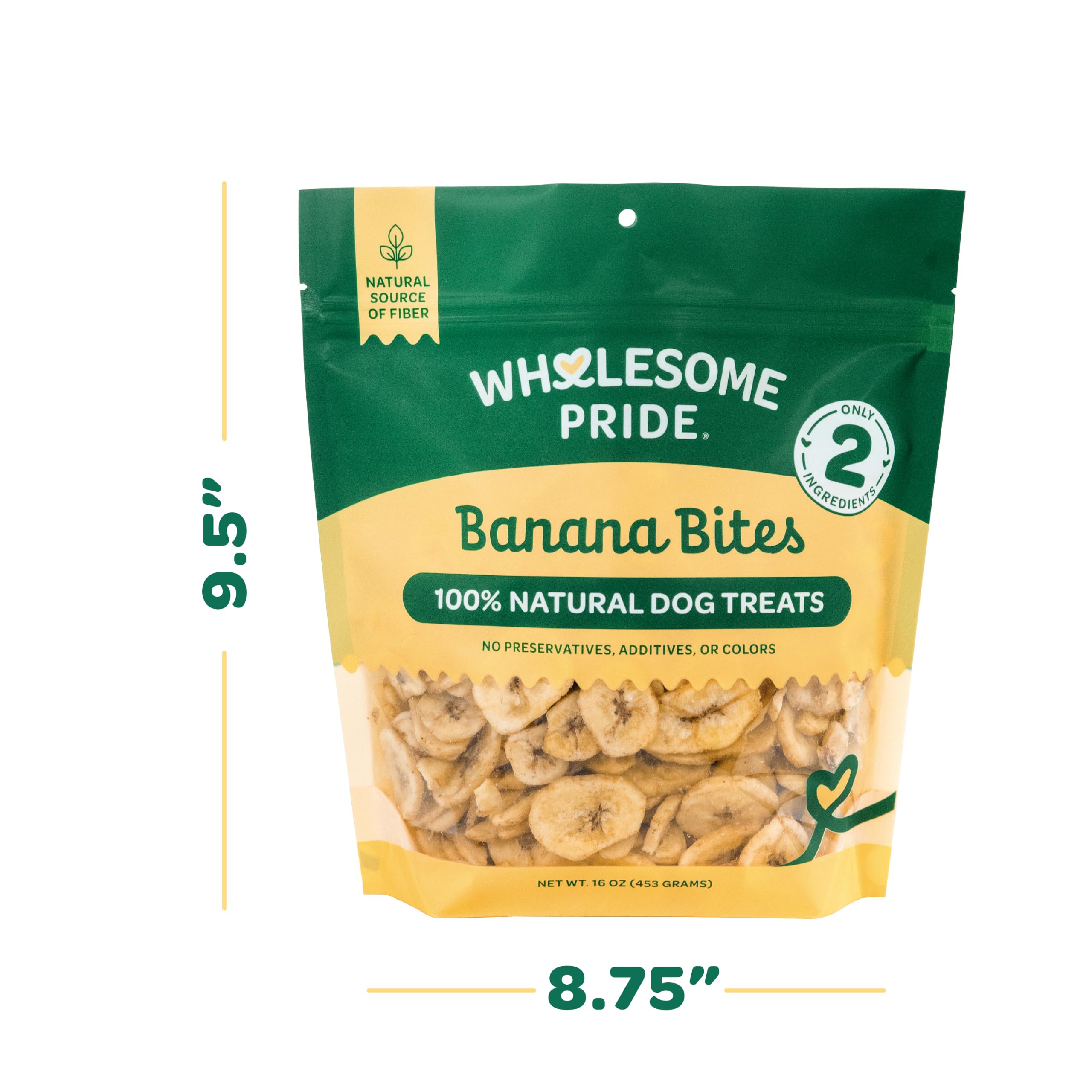 Wholesome Pride Banana Bites przysmak dla psa, 2 składniki – banany i olej kokosowy, bez zbóż, 473,6 g