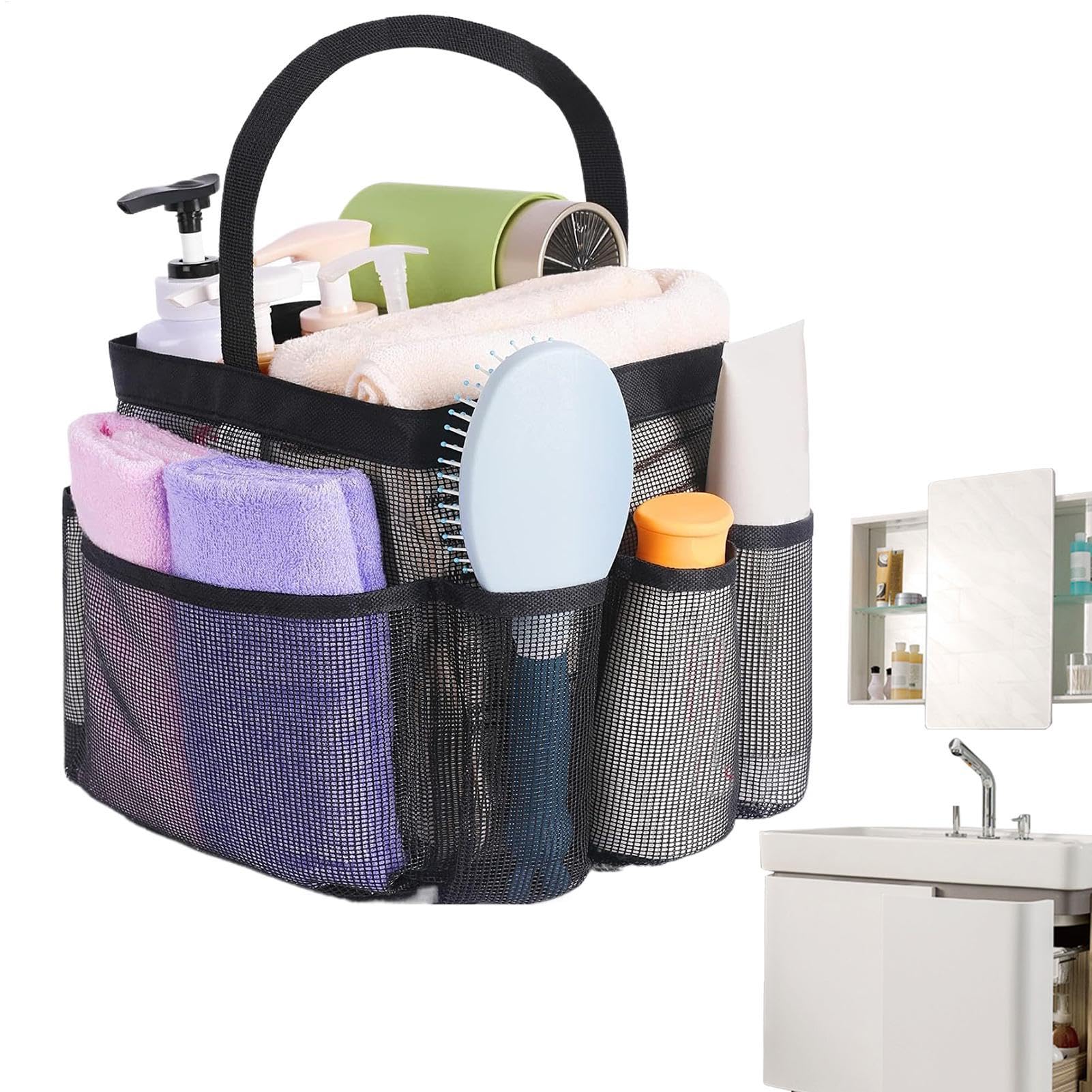 Mesh Shower Bag - Mesh Shower caddyy Portable - Quick Dry Shower Tote Bag - Quick Dry Hanging Shower Tote Bag For College Dorm Room - Large Capacity