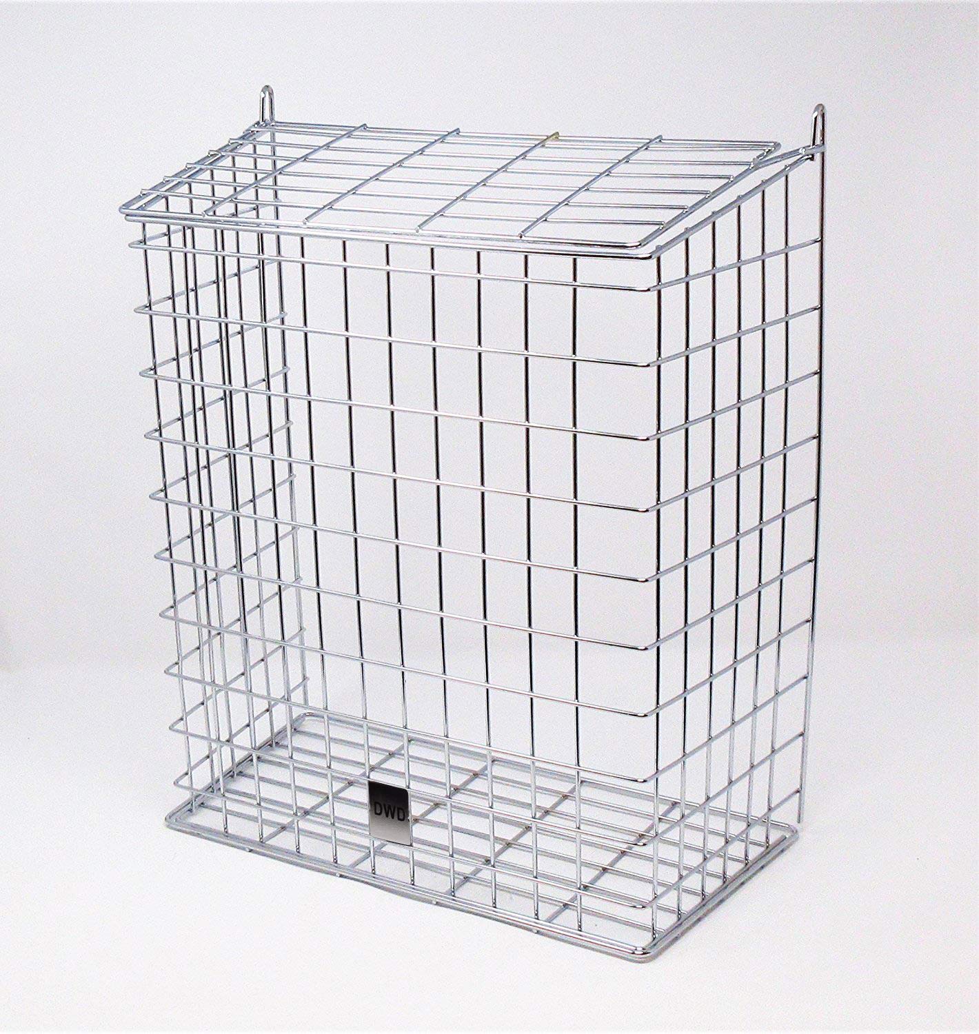 DWD Large Chrome Plated Letter Box Door Cage Guard with Flip-Up Lid for Easy Mail Access, Suitable for All PVC Doors, Letterbox Size up to 30 cm, Chrome