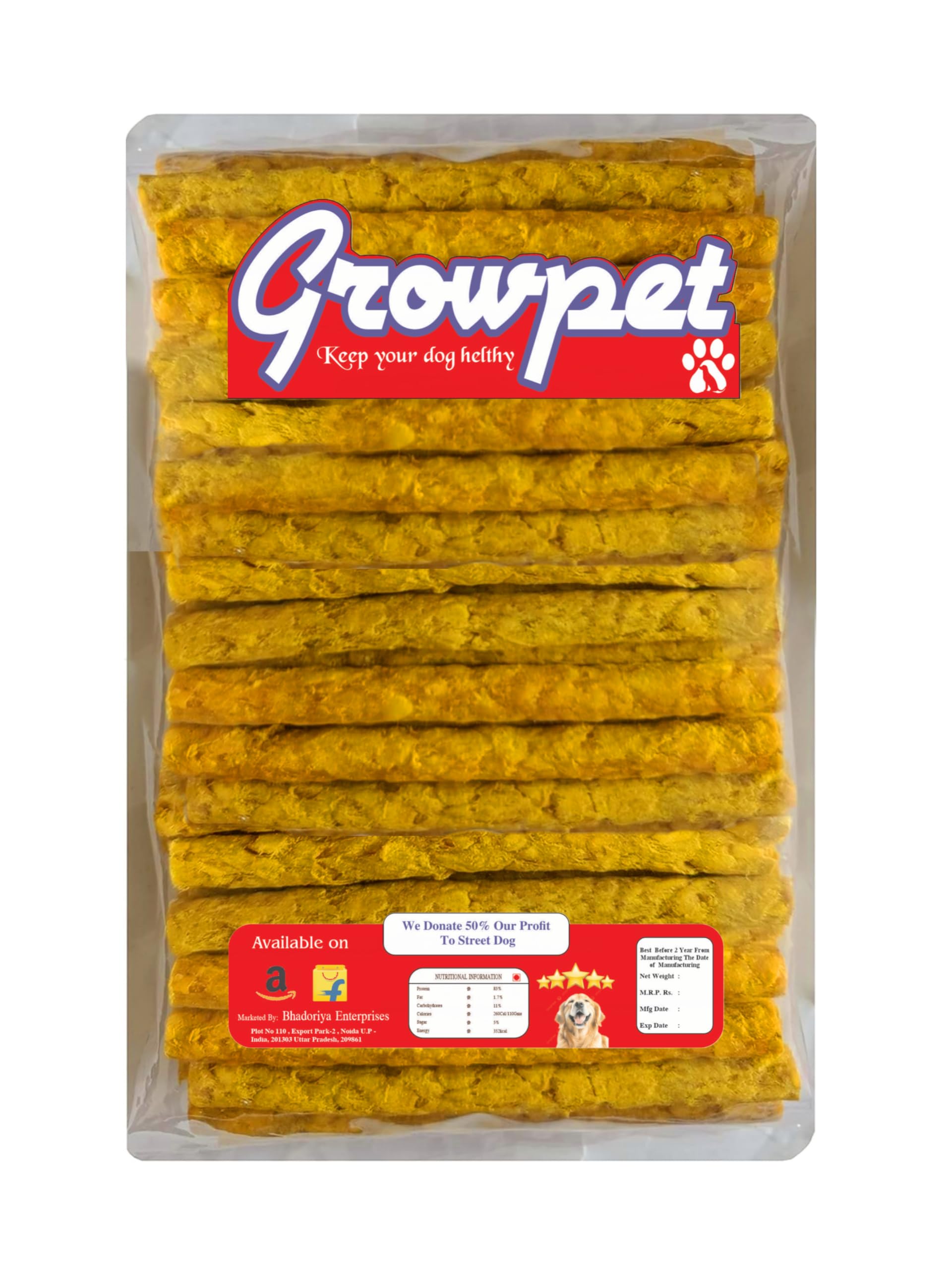 Growpet Munchy Chew Sticks Chicken Flavor 4 Kg. Munchies for All Breed Dogs. Dog Snacks.,Adult, 1 Count (B0DBDBS1TP) Amazon Price History, Amazon Price Tracker