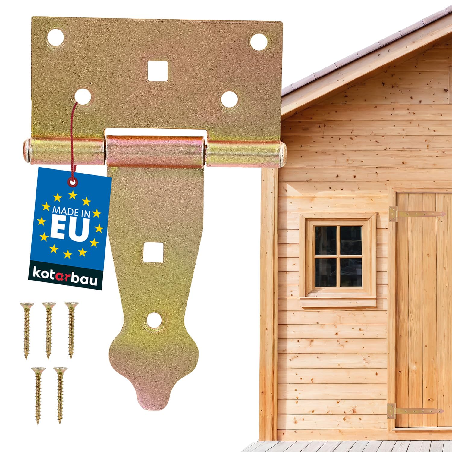 KOTARBAU Cross Hinge 100 mm Door Hinge Garden Gate Latch Galvanised Gold