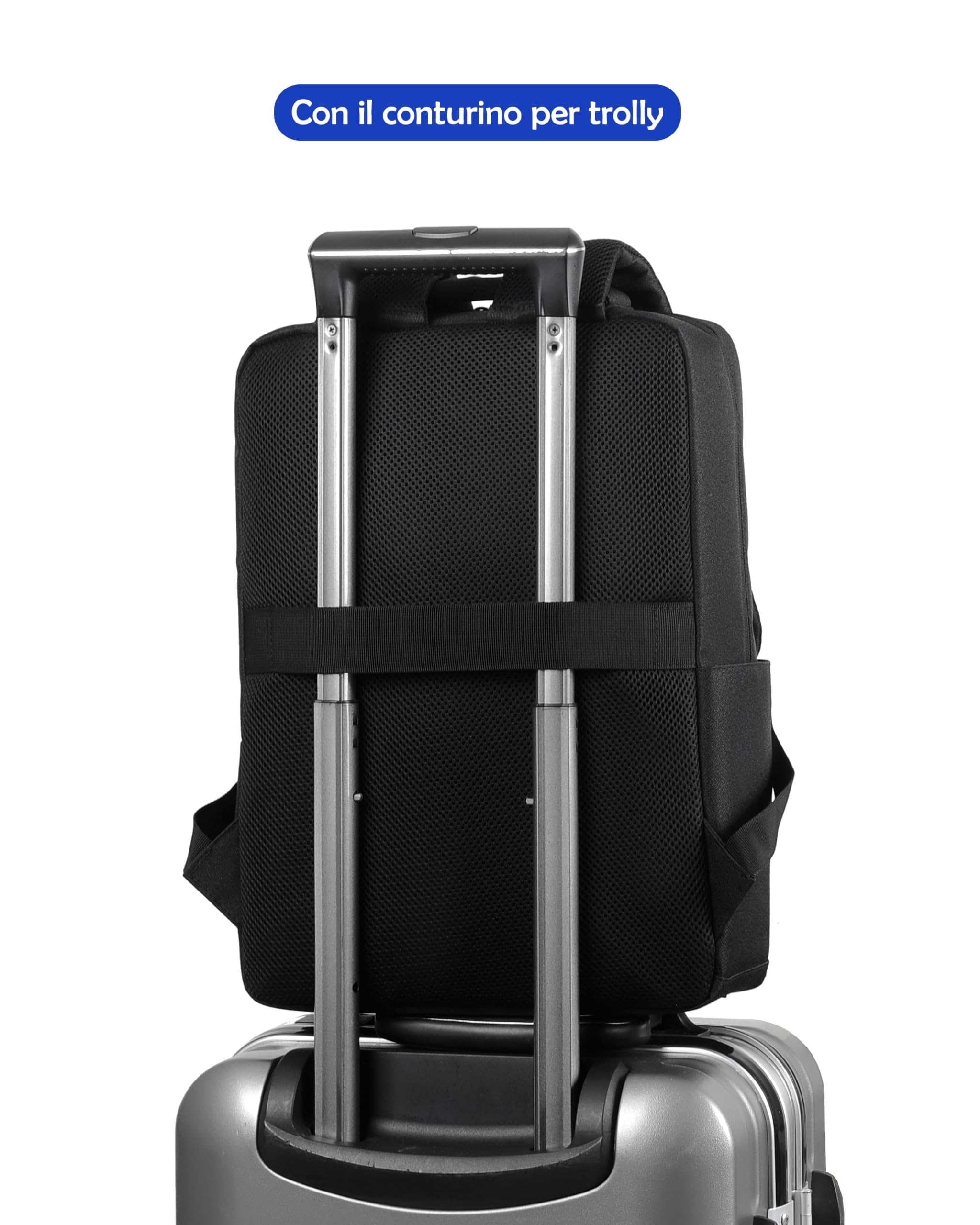 Mixroom - Zaino Porta PC con Scomparto Custodia per Computer Portatile Borsa Laptop Notebook fino ai 15.6" Con Attacco USB Scuola Viaggio Casual Z38 (NERO)