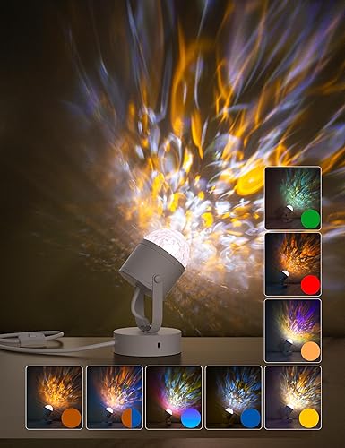 Miniatura 4 de Joyzy Lámpara de mesa dinámica con ondas oceánicas, proyector de luz nocturna de ondas de agua para habitación, decoración de fiesta de Navidad,