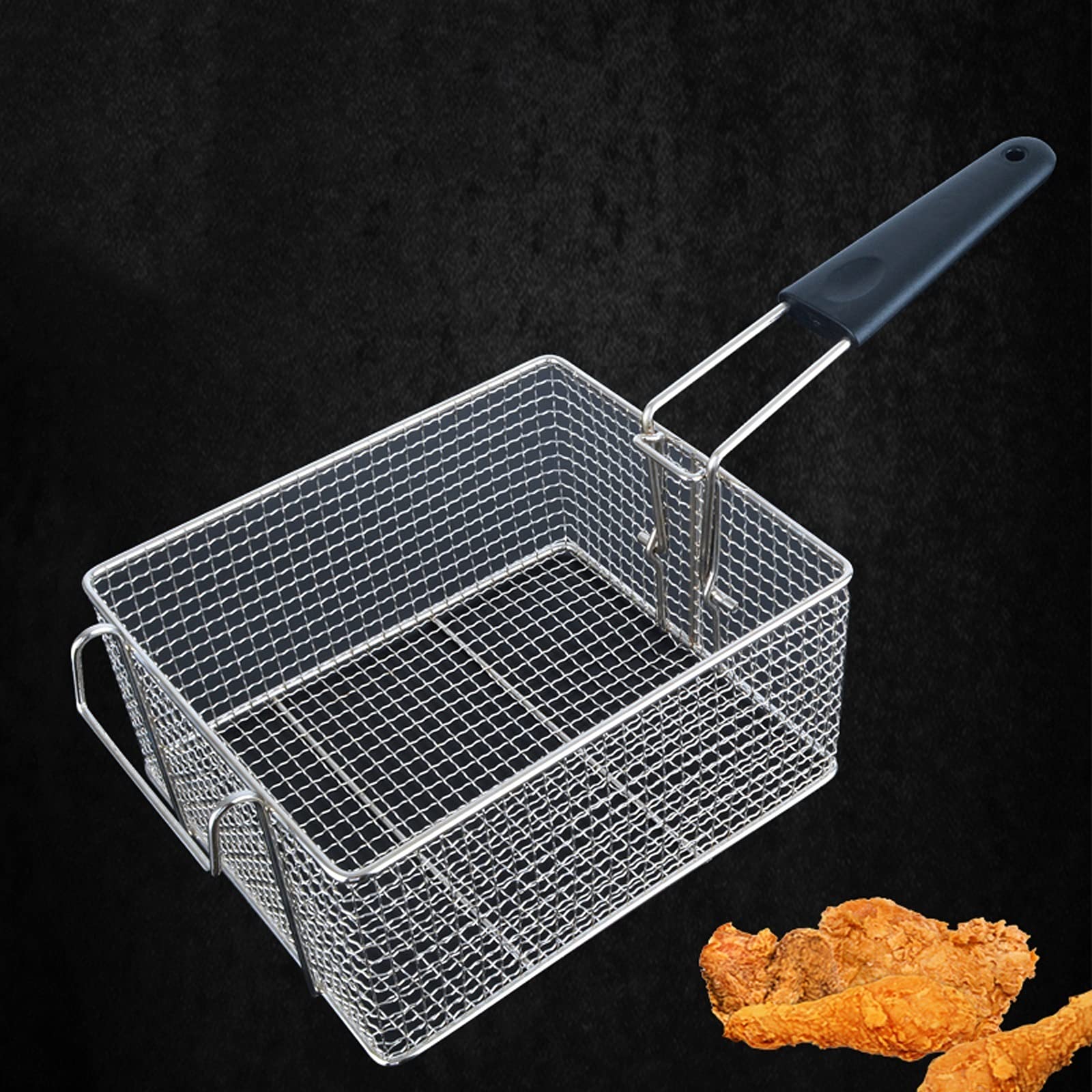 Cesta for freidora Cesta coladora Filtro de malla densificada Cuchara for espumadera Cesta for espumadera sólida de acero inoxidable con mango largo Adecuado for freír diariamente Cocer al va