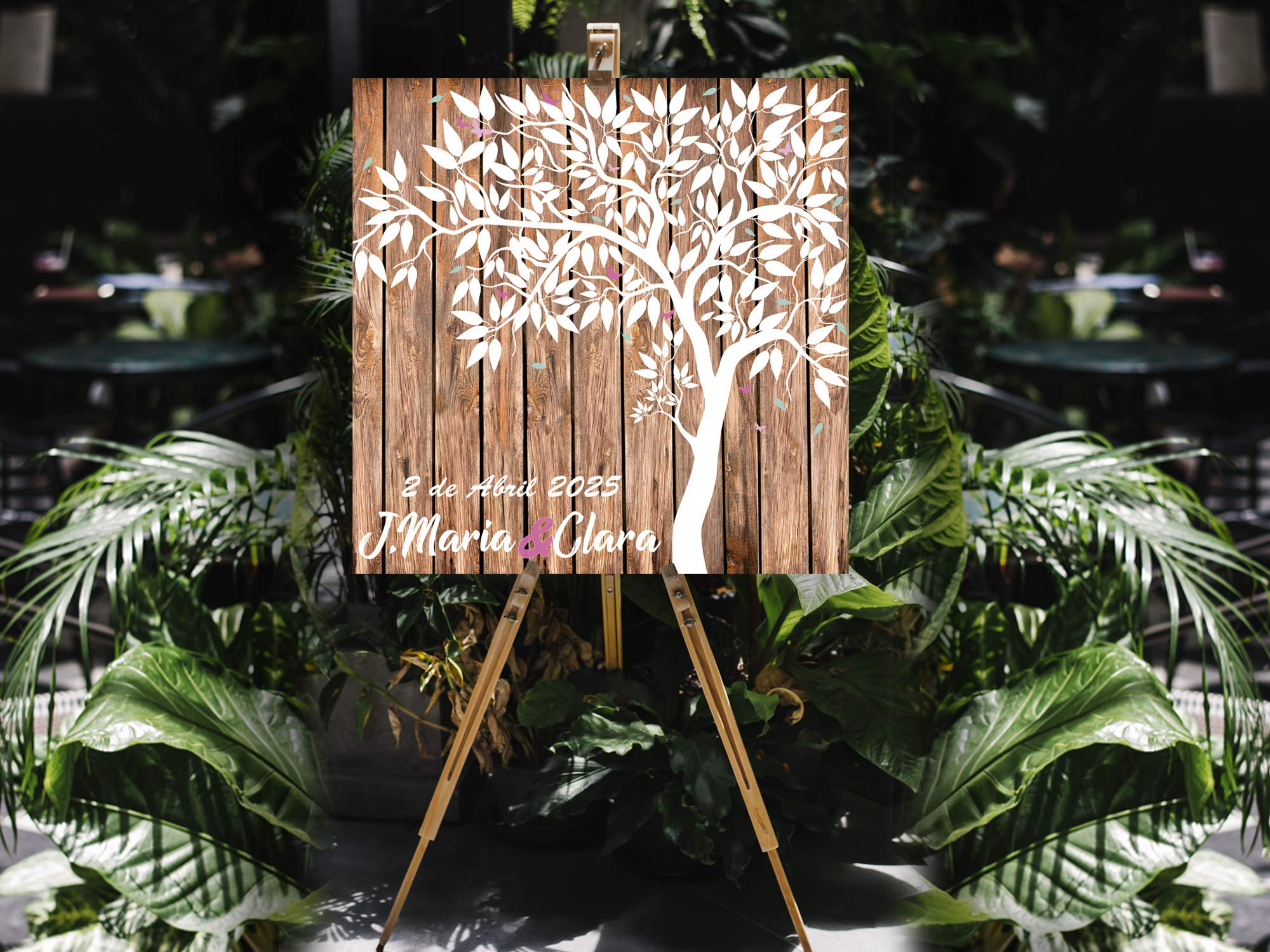 Oedim Cartel de firmas para Bodas de Cartón Personalizado | 90x90cm | Cartel de firmas | Cartel para Bodas