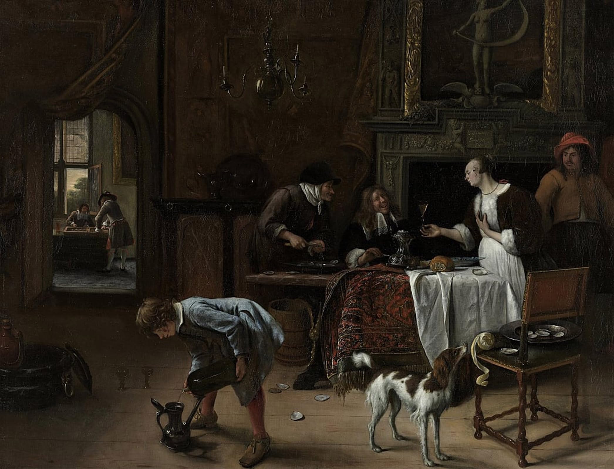 ARTXLXXBN Famous Prints Artwork Pictures Poster Painting Art Easy Come Easy Go by Jan Havickszoon Steen Artwork Landscape Pictures for Home Decor 60x90cm