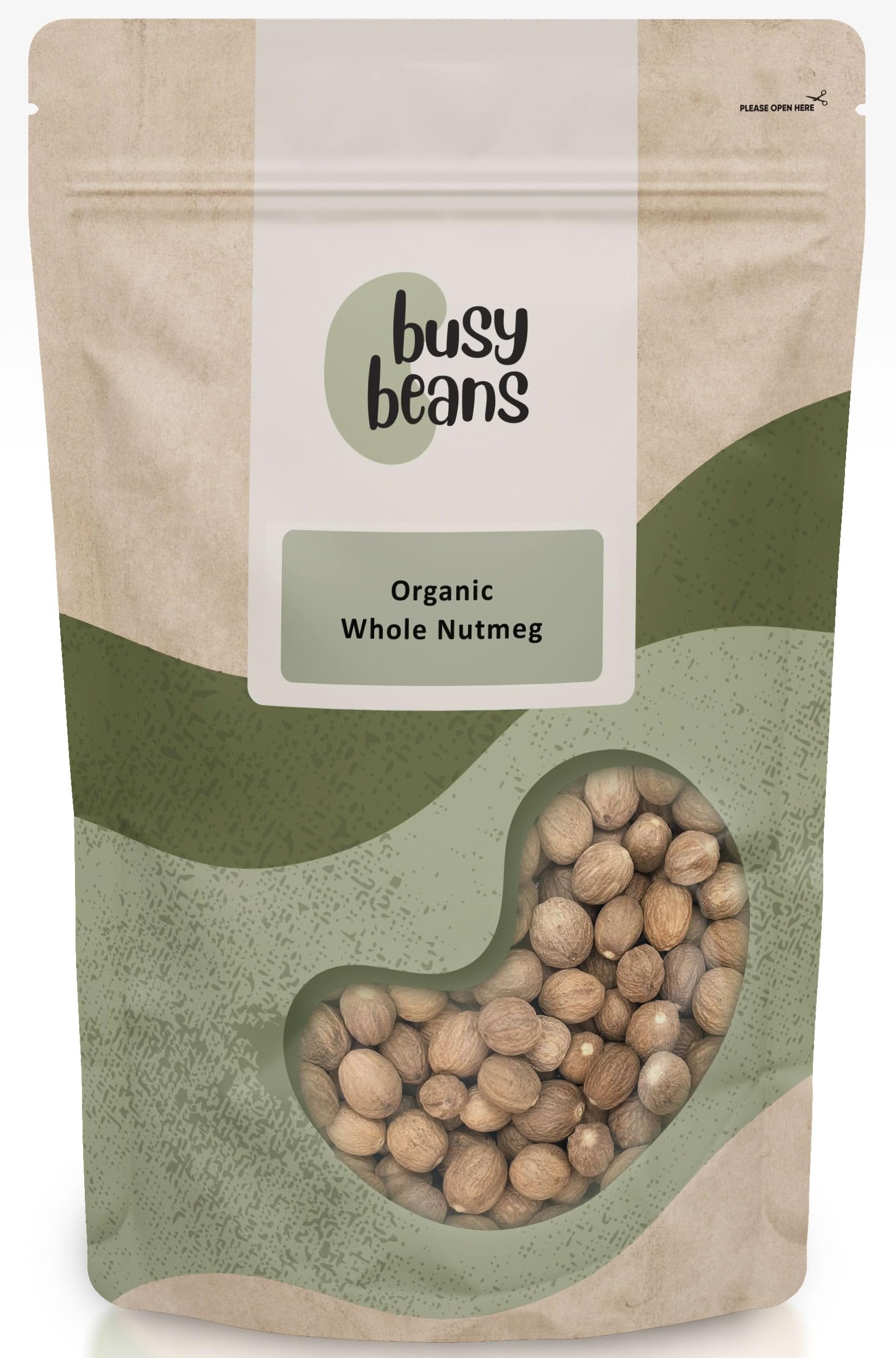 Organic Whole Nutmeg - Certified Organic - by Busy Beans Organic (25g)