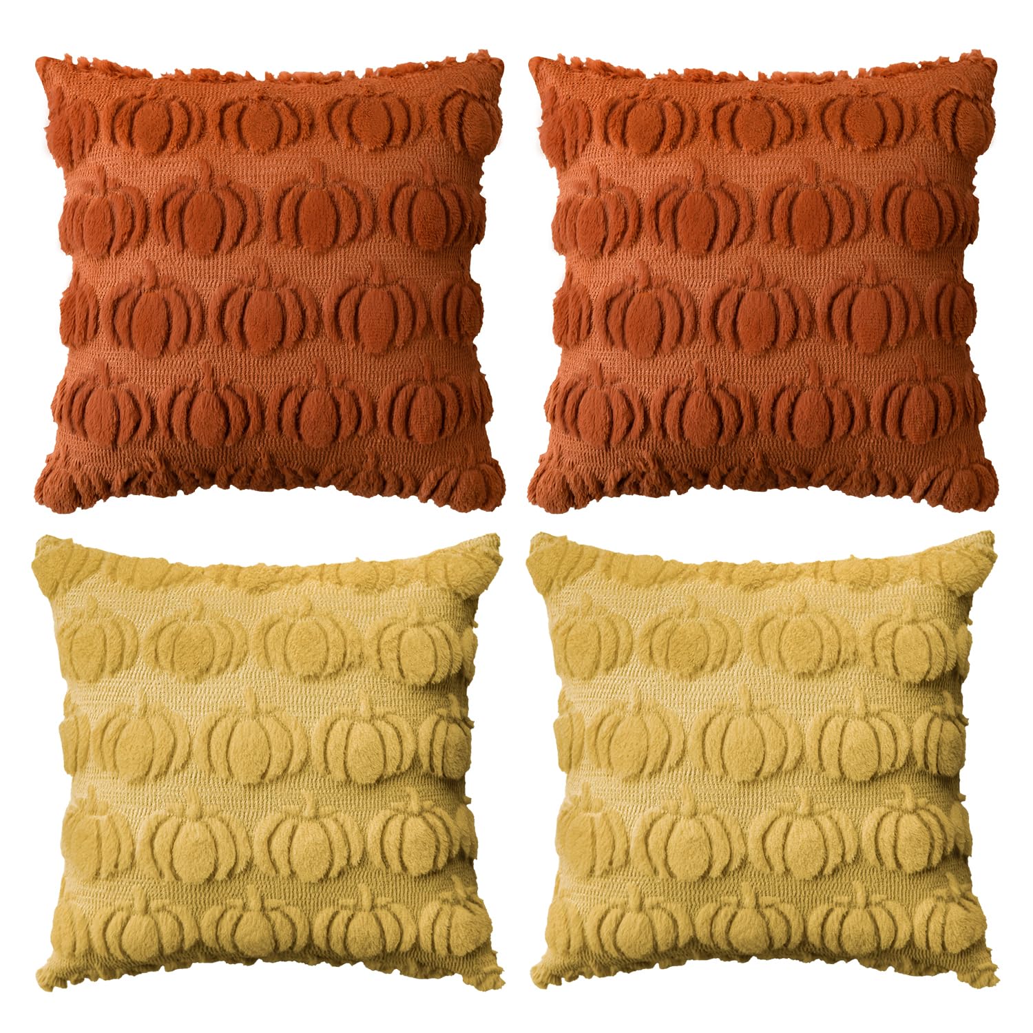 Housse de coussin d'automne jaune caramel pour canapé cosy de salon moderne