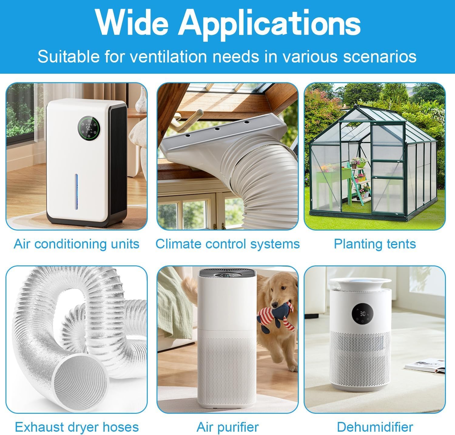Adaptateur plat pour tuyau d’évacuation de climatiseur fenêtre, 130/150 mm, raccord pour climatiseur mobile, sèche-linge et climatisation auto (A)