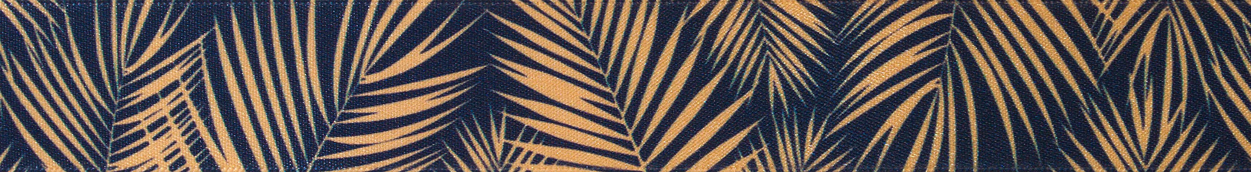 Berisfords Polyester Ribbon, Honey Gold/Navy, 25mm x 20m