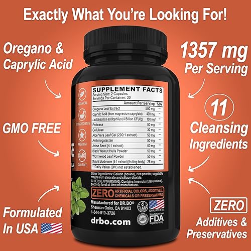 Miniatura 6 de Candi Liver Cleanse Suplemento de apoyo – Limpiador probiótico complejo de control de equilibrio para mujeres y hombres – Cápsulas orales de orégano