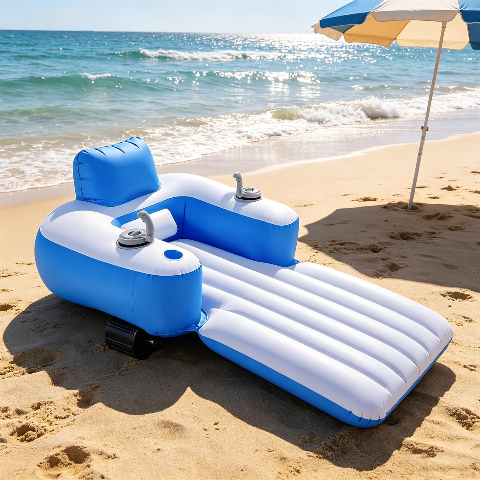 Galleggiante Motorizzato Ricaricabile, Lettino Da Piscina Motorizzato Con Due Motori, Propulsore Rotante A 360° E Design Con Getto Dacqua, Piscina Gonfiabile Per Prendere Il Sole In Piscina,