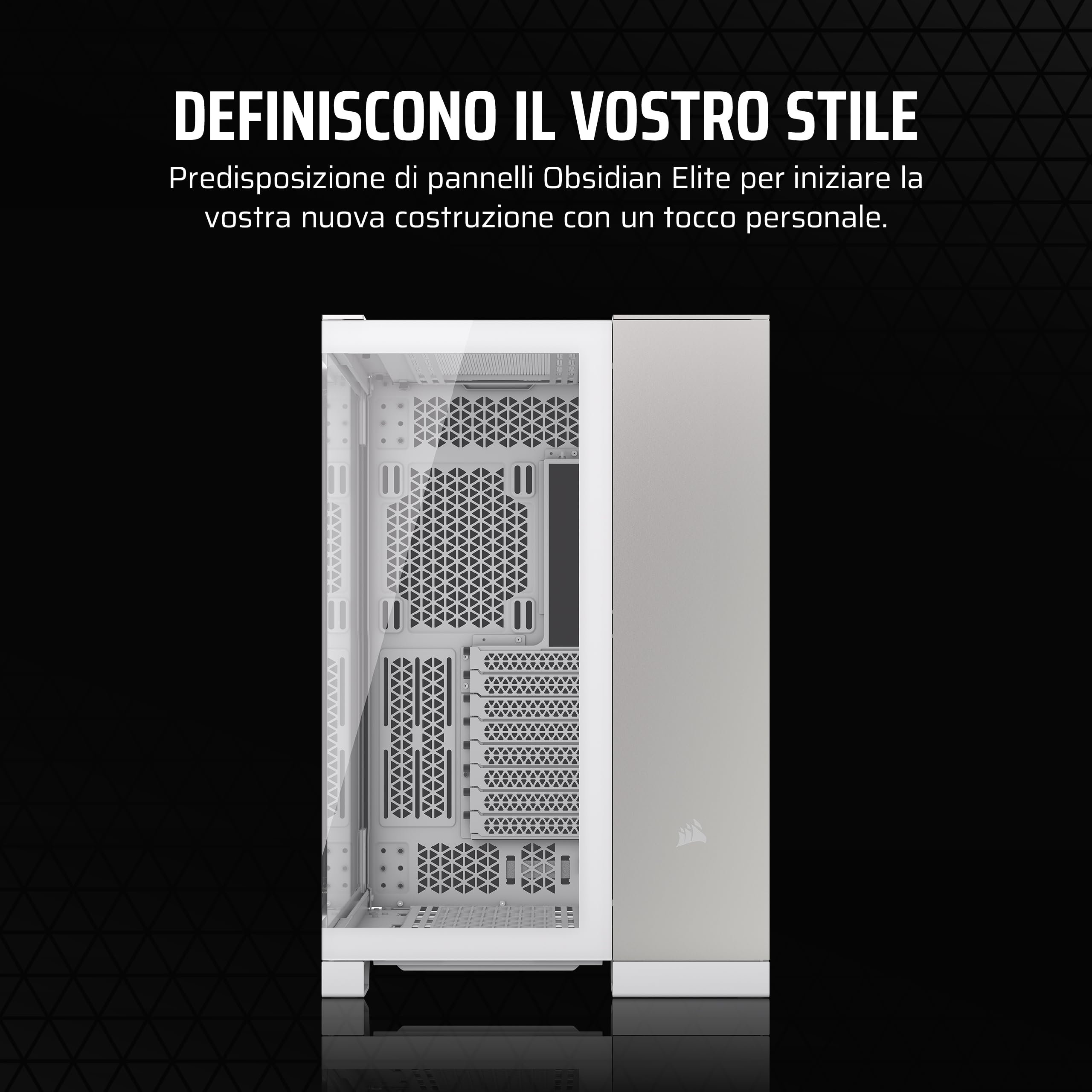 CORSAIR 6500X Mid-Tower ATX Case per PC a Doppia Camera - Vetro Temperato Panoramico - Compatibile con Scheda Madre a Connessione Inversa - Nessuna Ventola Inclusa - Bianco/Alluminio Grigio Satinato