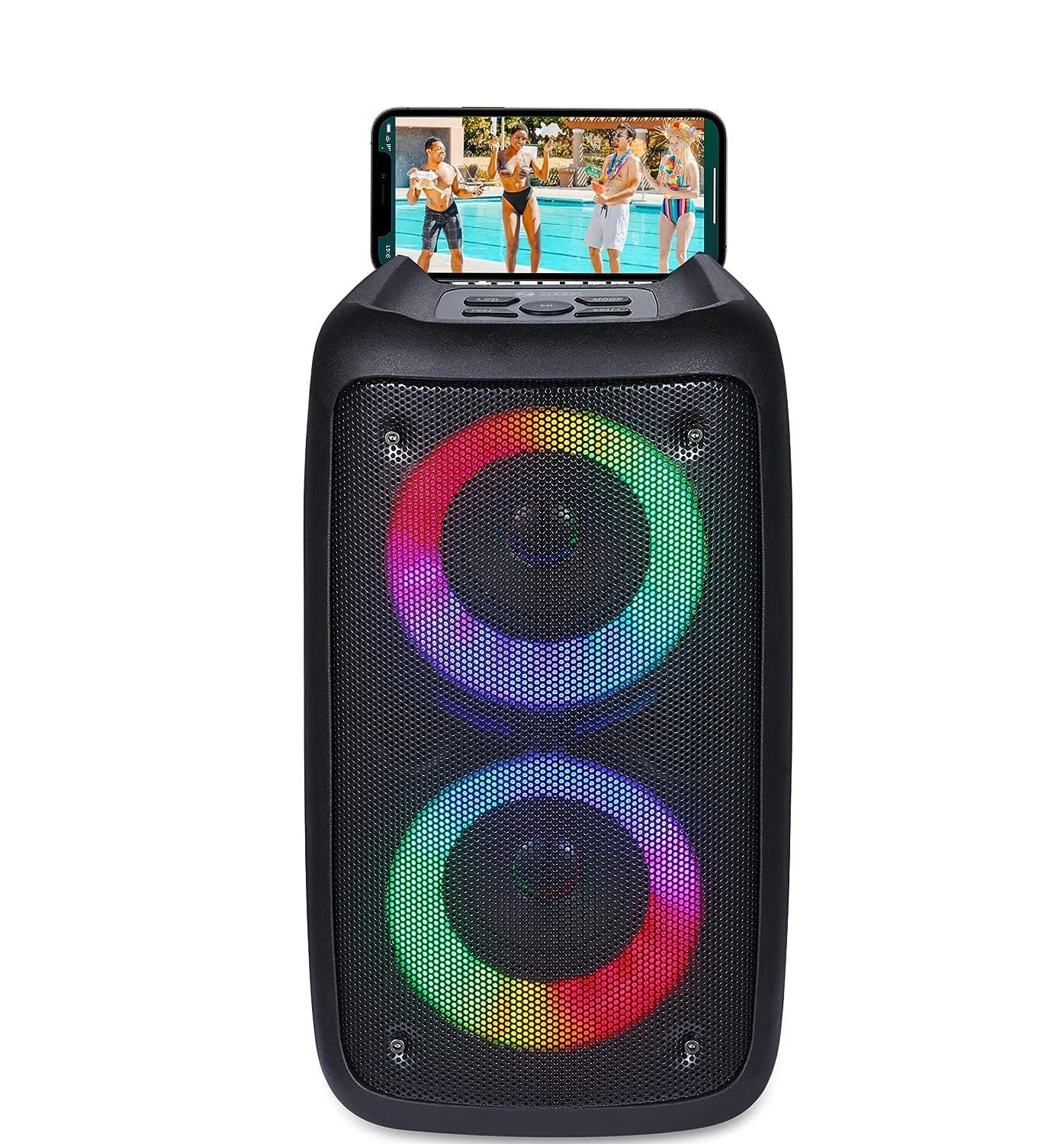 (Refurbished) Twin Blaster Bluetooth Party Speaker 20 watts Karaoke /2X3 inch Driver/USB/TF/AUX/HandsFree/Mic Input/RGB lights/2400 Mah Battery/FM/Bluetooth 5.0/Top Control Panel - Black (B0CZLK2NXB) Amazon Price History, Amazon Price Tracker