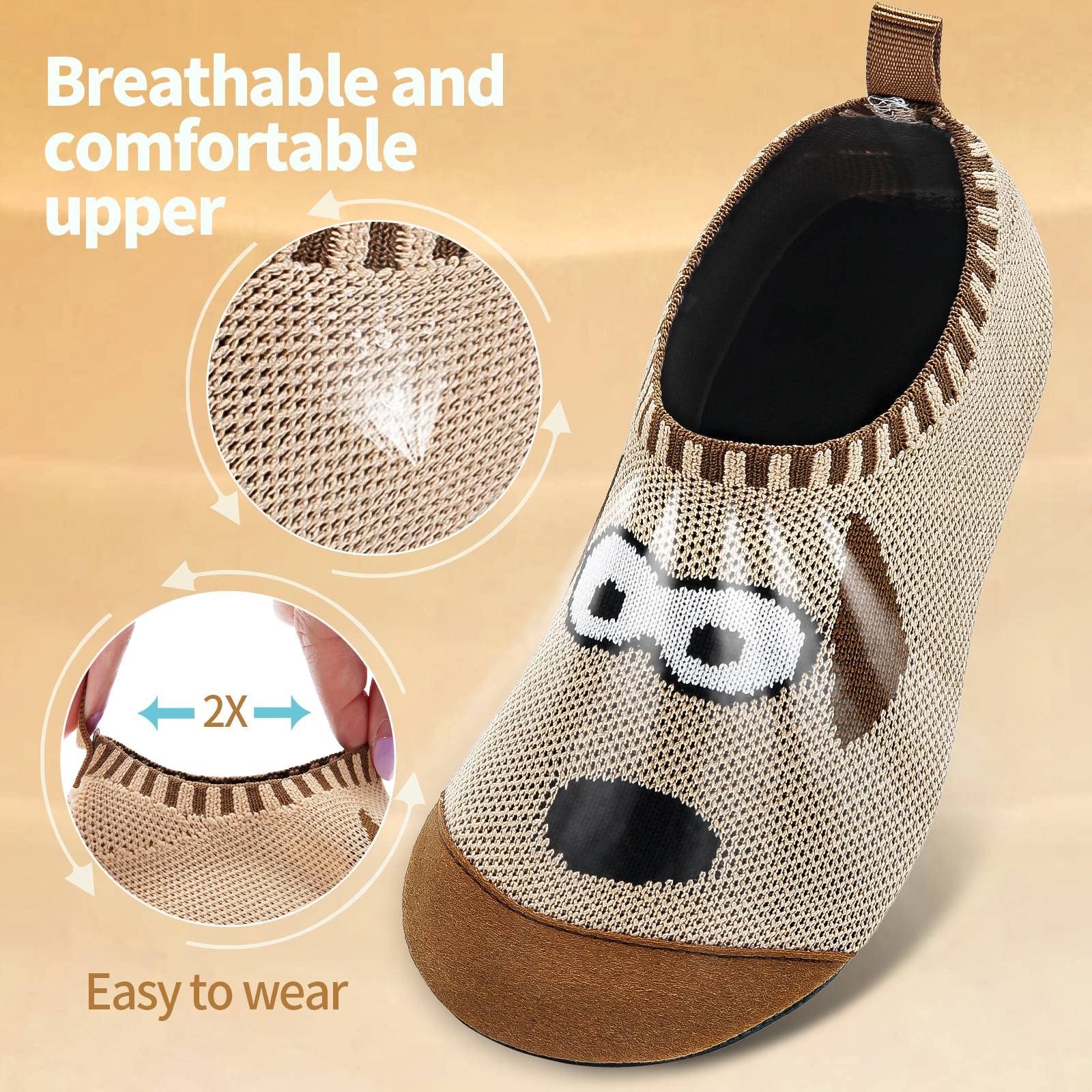 WateLves Pantofole per Bambini Unisex Scarpe a Magli Antiscivolo Ciabatte da Casa per danno la sensazione di camminare a piedi nudi Antiscivolo & Leggero