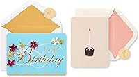 Vista 1 de Papyrus Tarjetas de cumpleaños para ella, flores y postres (2 unidades)