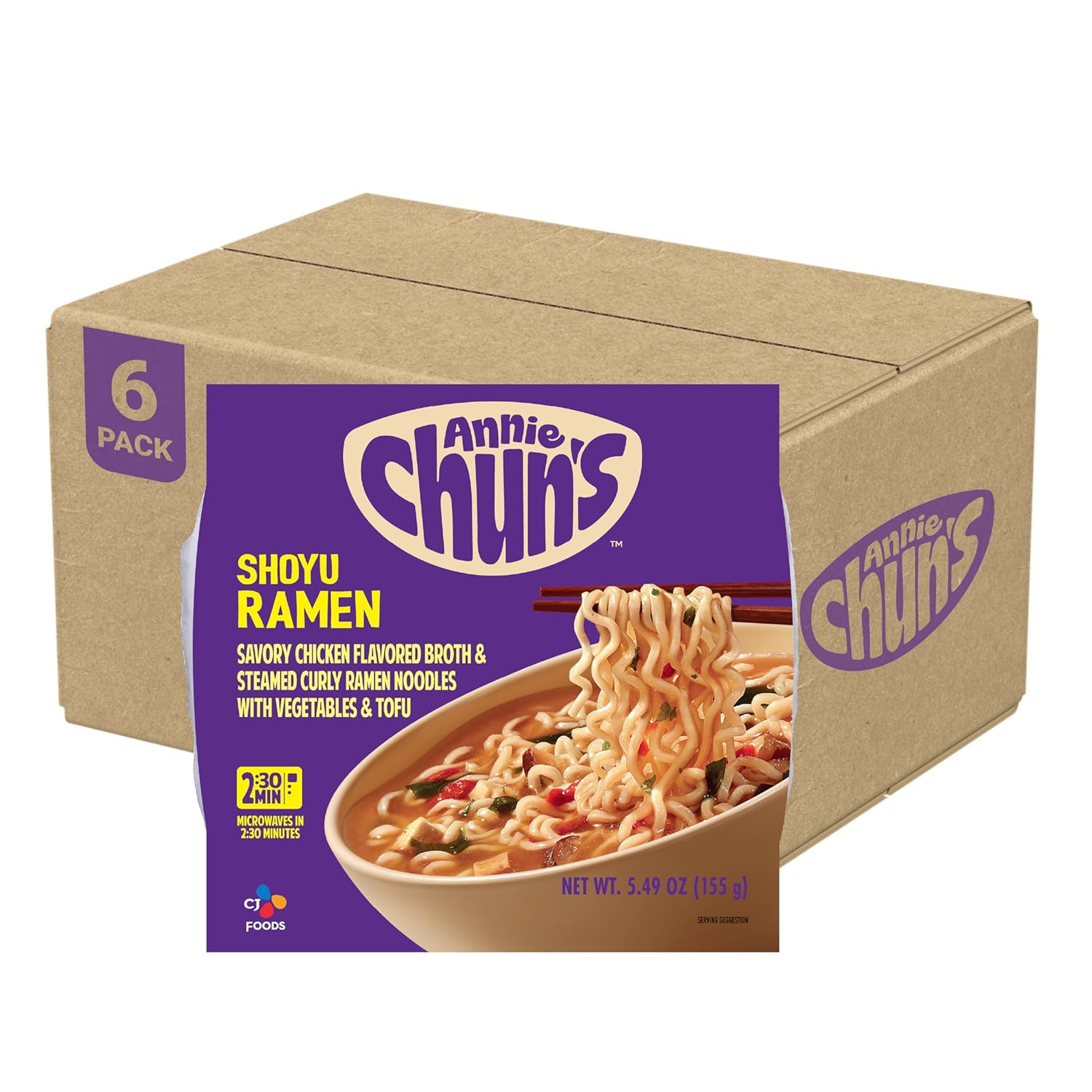 Annie Chun's Shoyu Ramen Bowl, 5.49 oz (Pack of 6)