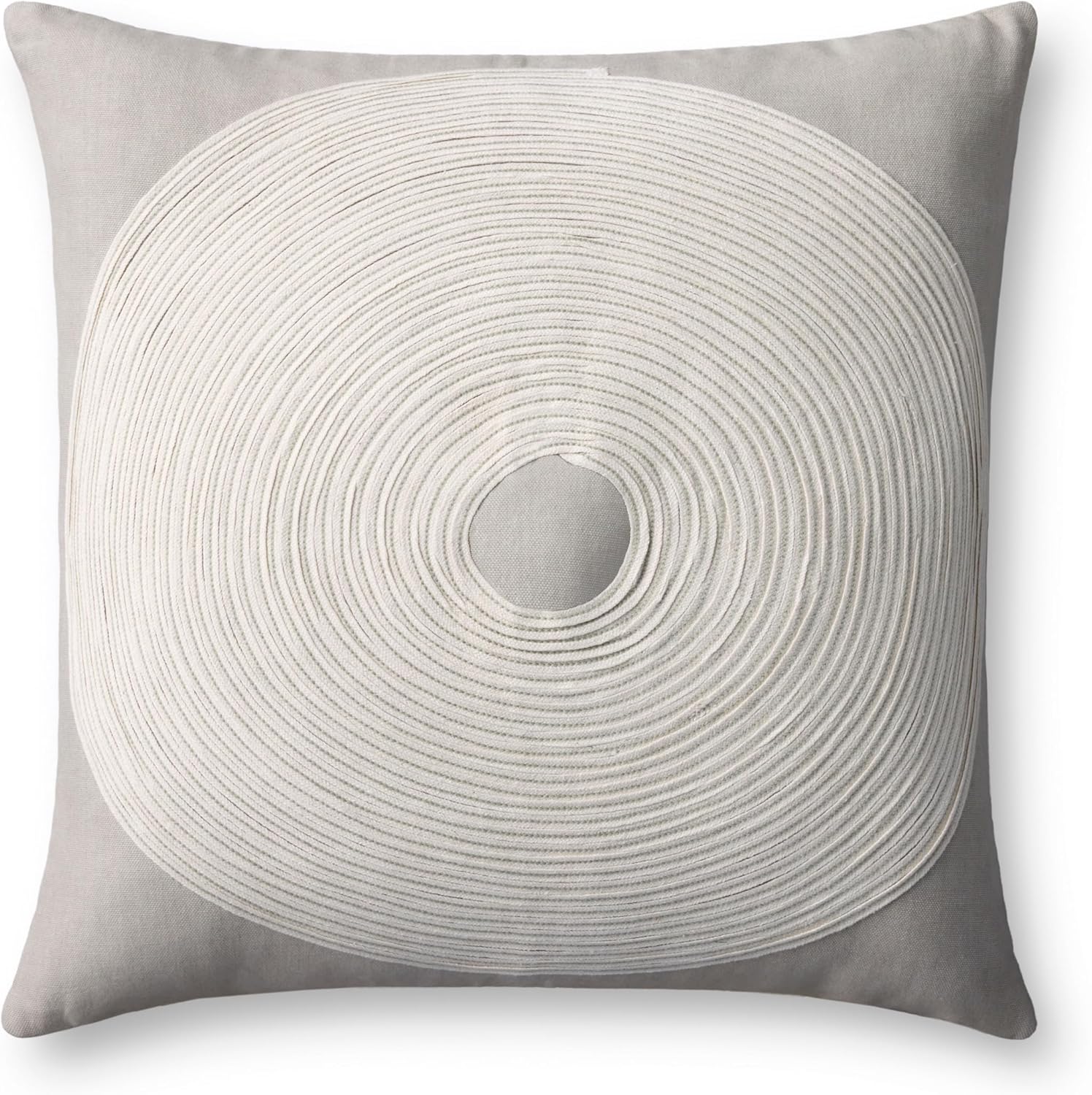 Loloi II Collection PLL0035 Taupe/Natural 18'' x 18'' Cover w/Poly Pillow