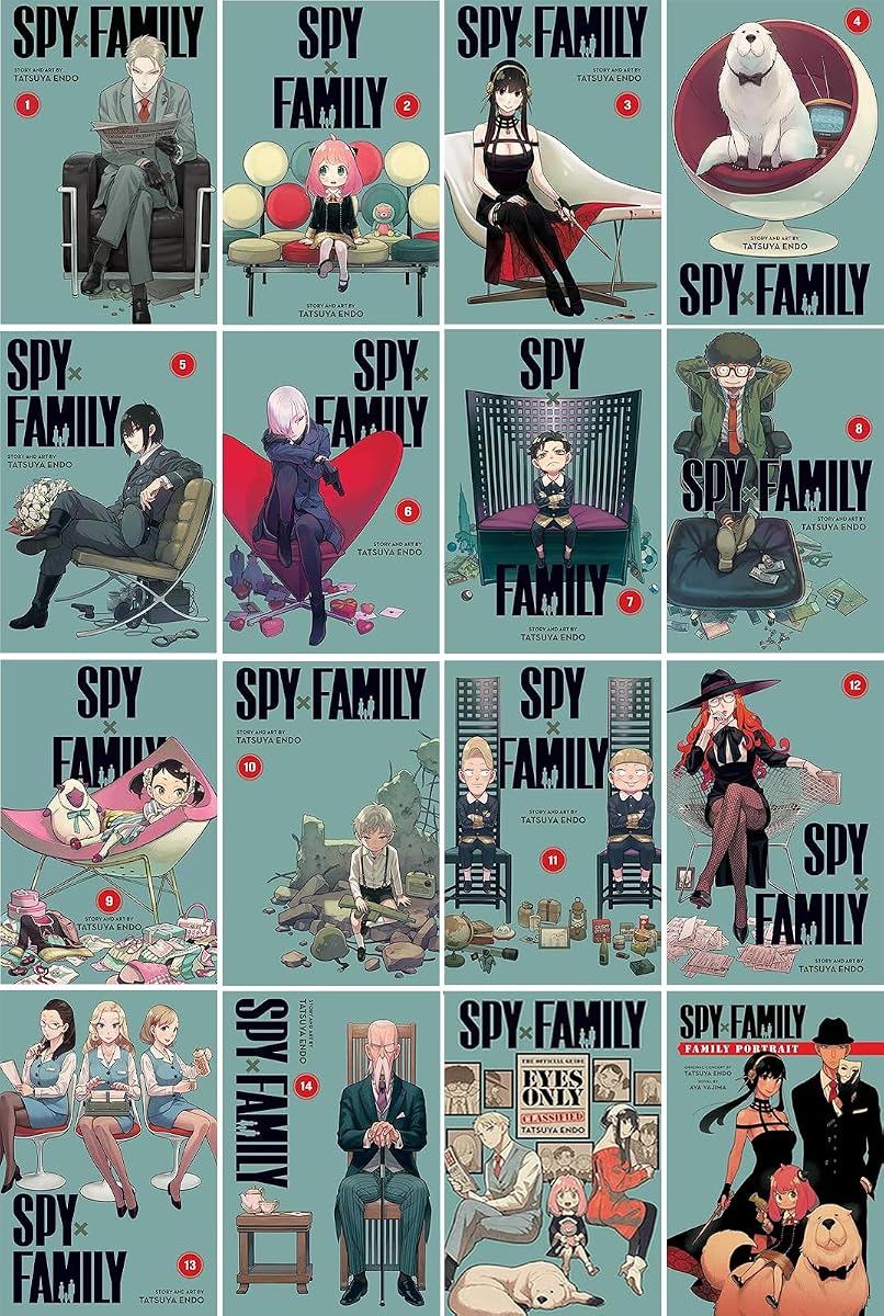 Spy x Family Juego completo de manga de 16 libros: vol. 1–14, Guía oficial y retrato familiar de Tatsuya Endo