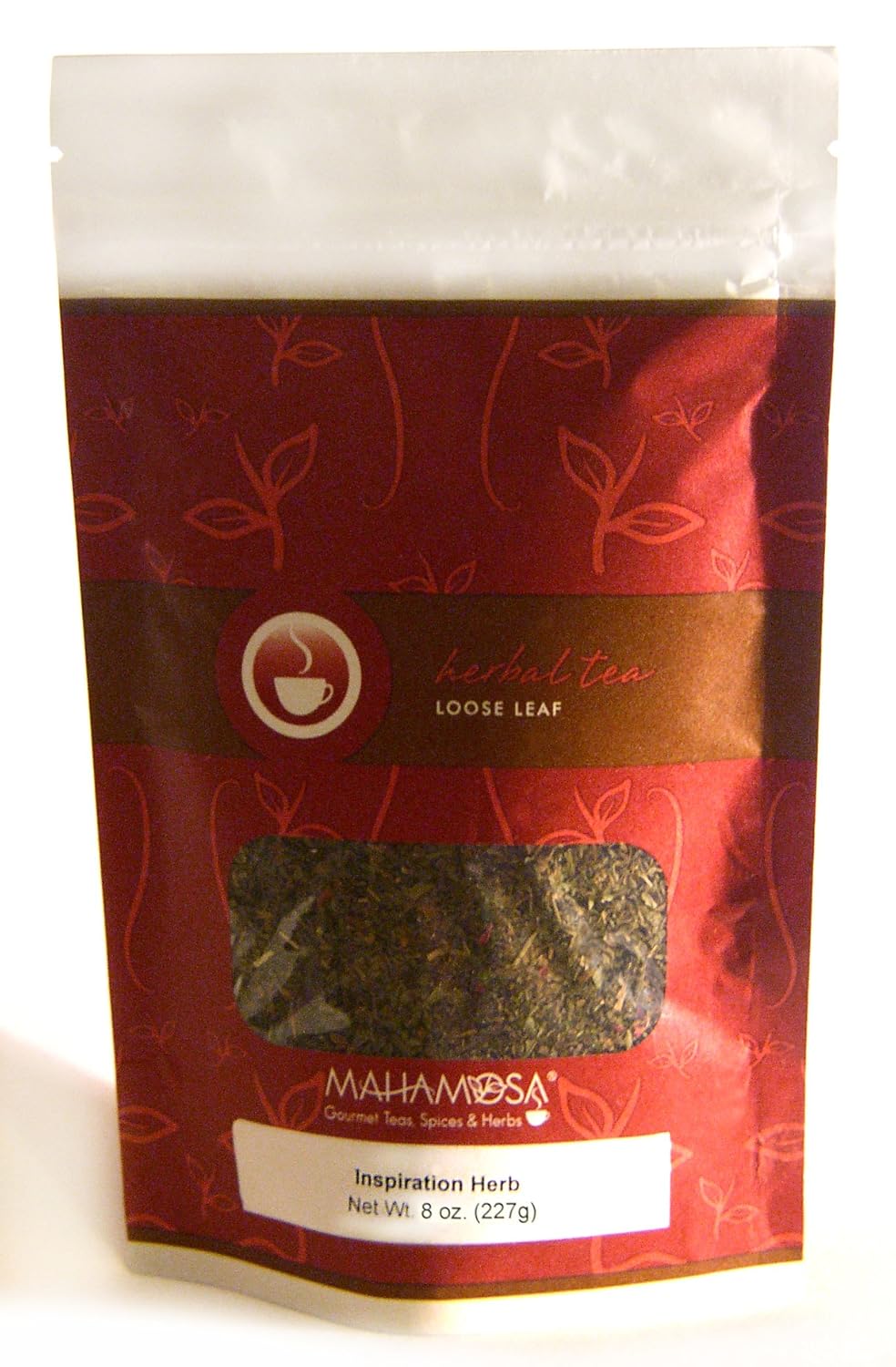 Mahamosa Inspiration Herb Tea 8 oz, Loose Leaf Herbal Herb Tea Blend (with peppermint, rose hips, rose petals)