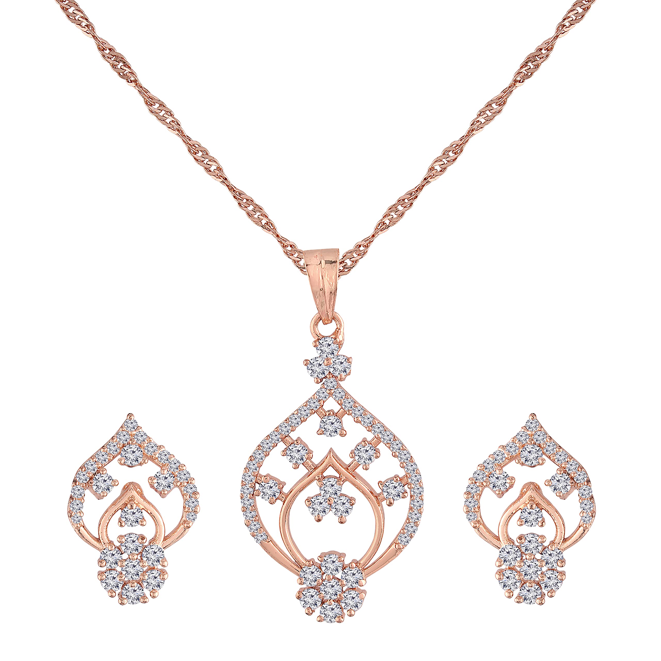 See full amazon price history chart for I Jewels Rose Gold Plated Glittering American Diamond CZ Zircon Chain Pendent Necklace Set for Women & Girls (CH42RG) I Jewels Rose Gold Plated Glittering American Diamond CZ Zircon Chain Pendent Necklace Set for Women & Girls (CH42RG) (B098MDB28H) Amazon Price History, Amazon Price Tracker