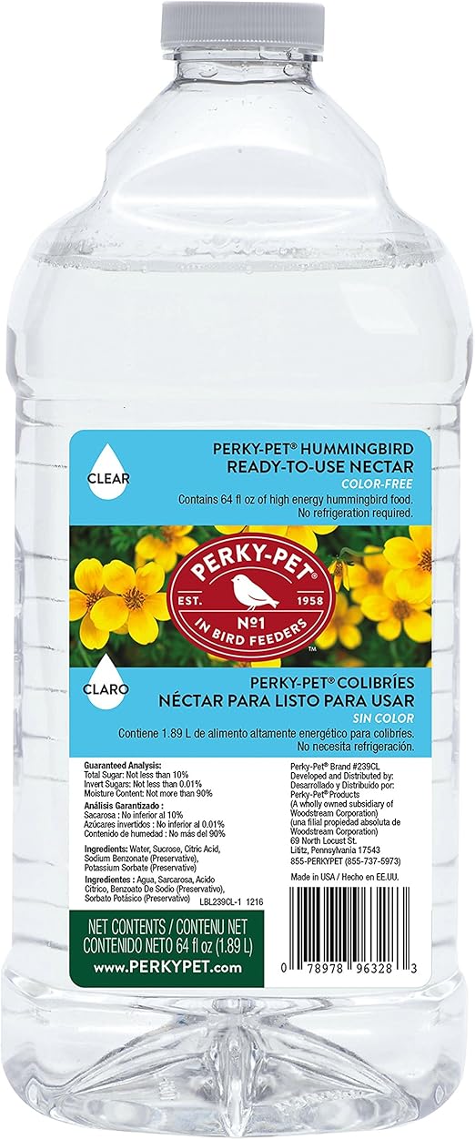 Perky-Pet Hummingbird Nectar, 64 oz, Red, Ready to Use