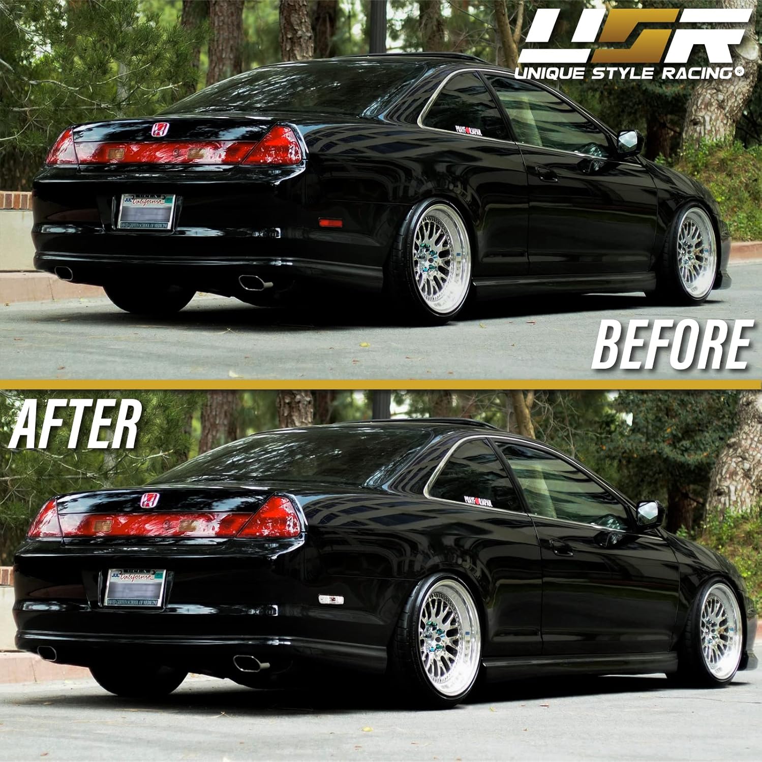 USR DEPO Rear Bumper Side Marker Lights (Left + Right) Compatible with 1994-1997 Honda Accord / 1992-1996 Honda Prelude / 1998-2002 Accord 2D Coupe Sidemarkers Lamps (White Out Crystal Clear)