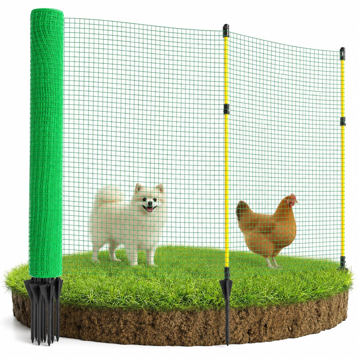 Grass Seed Netting, Bird Netting & Plant Netting–Heavy-Duty Garden Netting Mesh with 9 Ground Pegs – Keeps Birds Off Lawns, Veg Patches & Fruit–Doubles as Chicken Run & Pet Fencing (90cm x 15m, Green)
