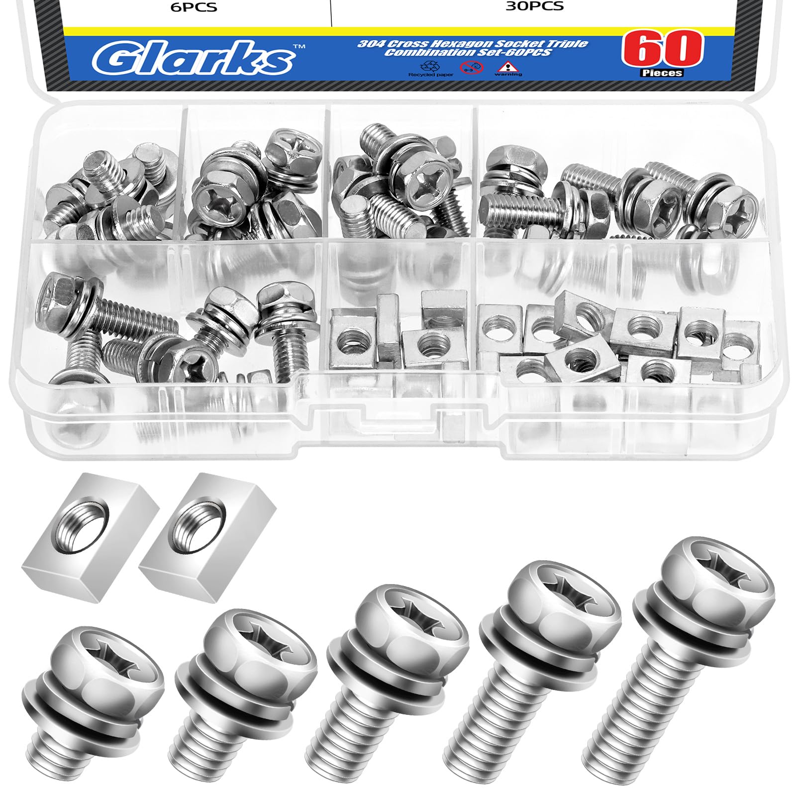 Kit Bulloni E Dadi M6 Per Terminali Batteria Moto - Acciaio Zincato 12mm