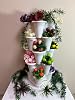 5 Tiers Lucky Clover Tower Flower Pot Set Flower Plant Vegetable Fruit Living Room Kitchen Bathroom Garden Flower Pot Set (White)