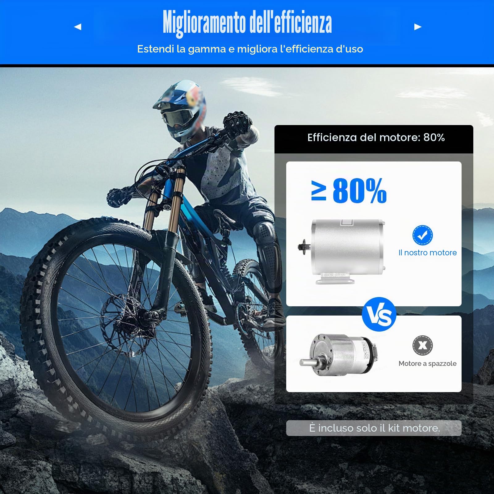48-72V Motore a corrente continua senza spazzole da 3000W, kit di controllo del convertitore fino a 200kg, 6000RPM, motore elettrico con dispositivo di controllo, kit di motore elettrico per moto