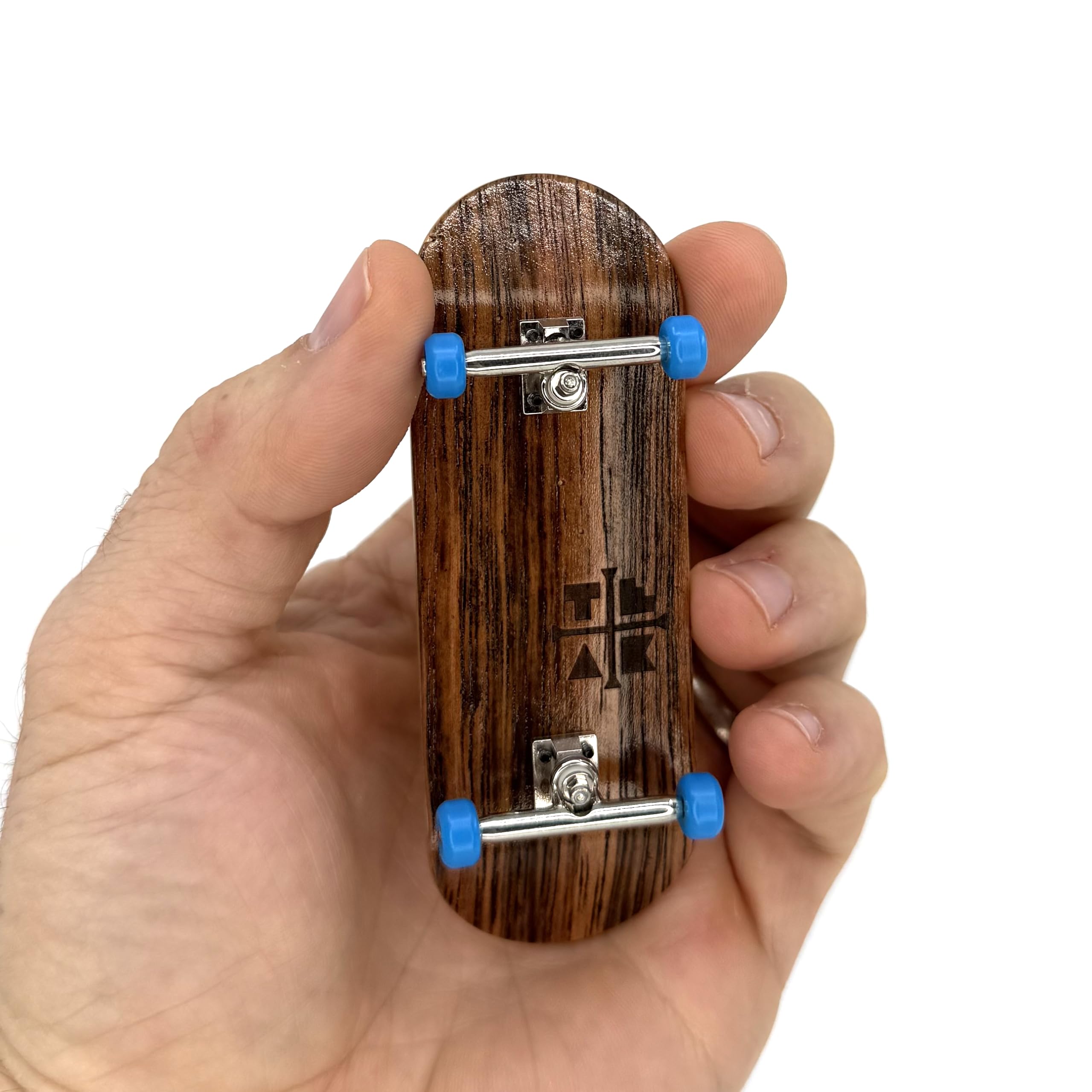 Teak Tuning 34mm Pro Fingerboard Complete - Fully Assembled with Pro Level Components - Pro Shaped Wooden Deck (34x97mm), UltraSpin Bearing Wheels,